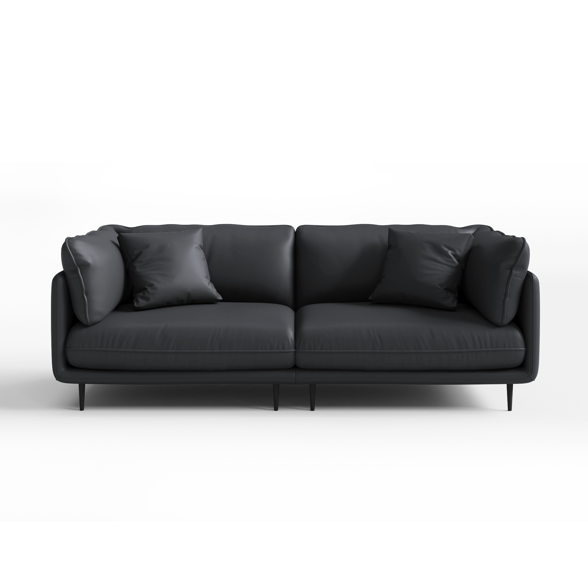 Vanilla White Leather Sofa