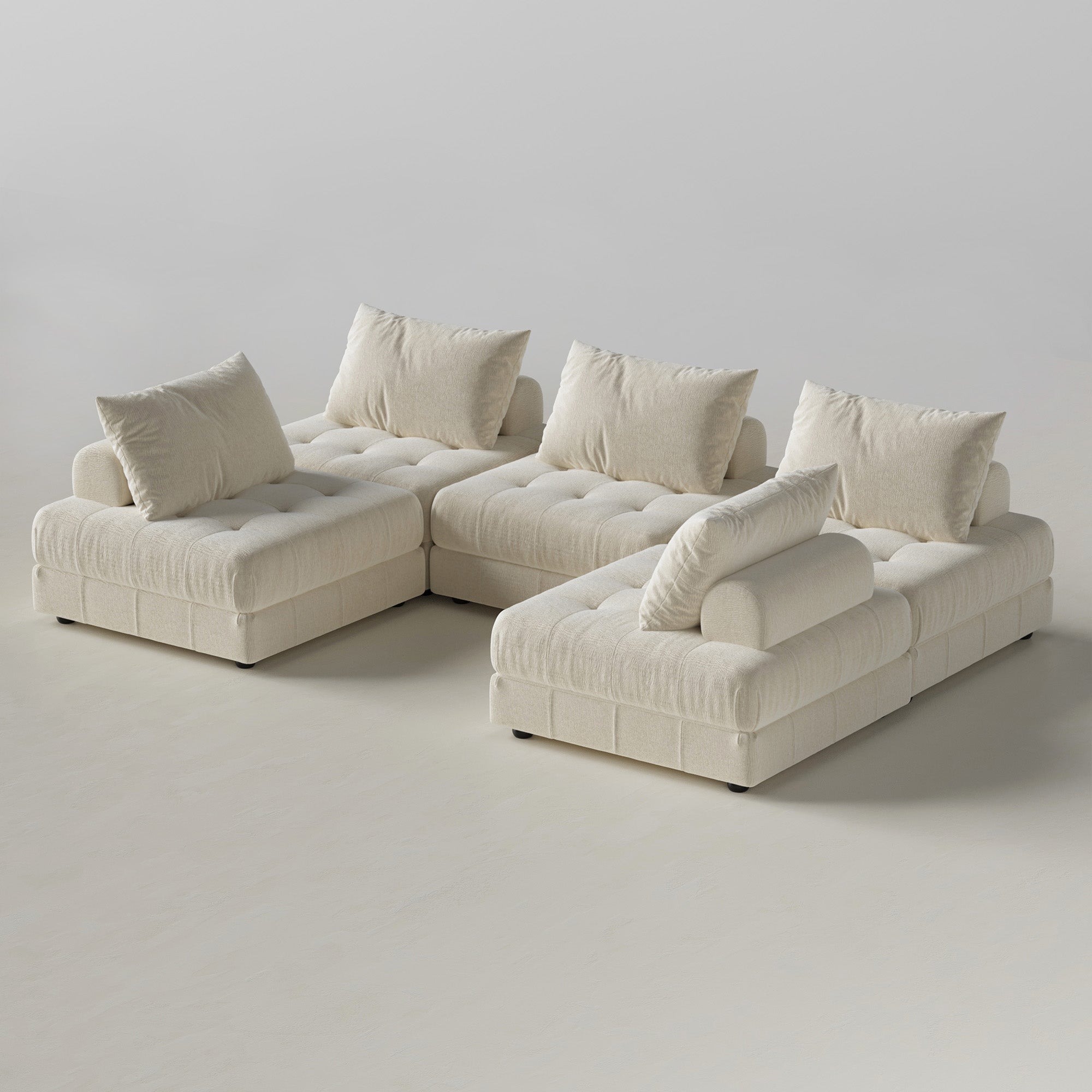 Block Modular Gray Sectional