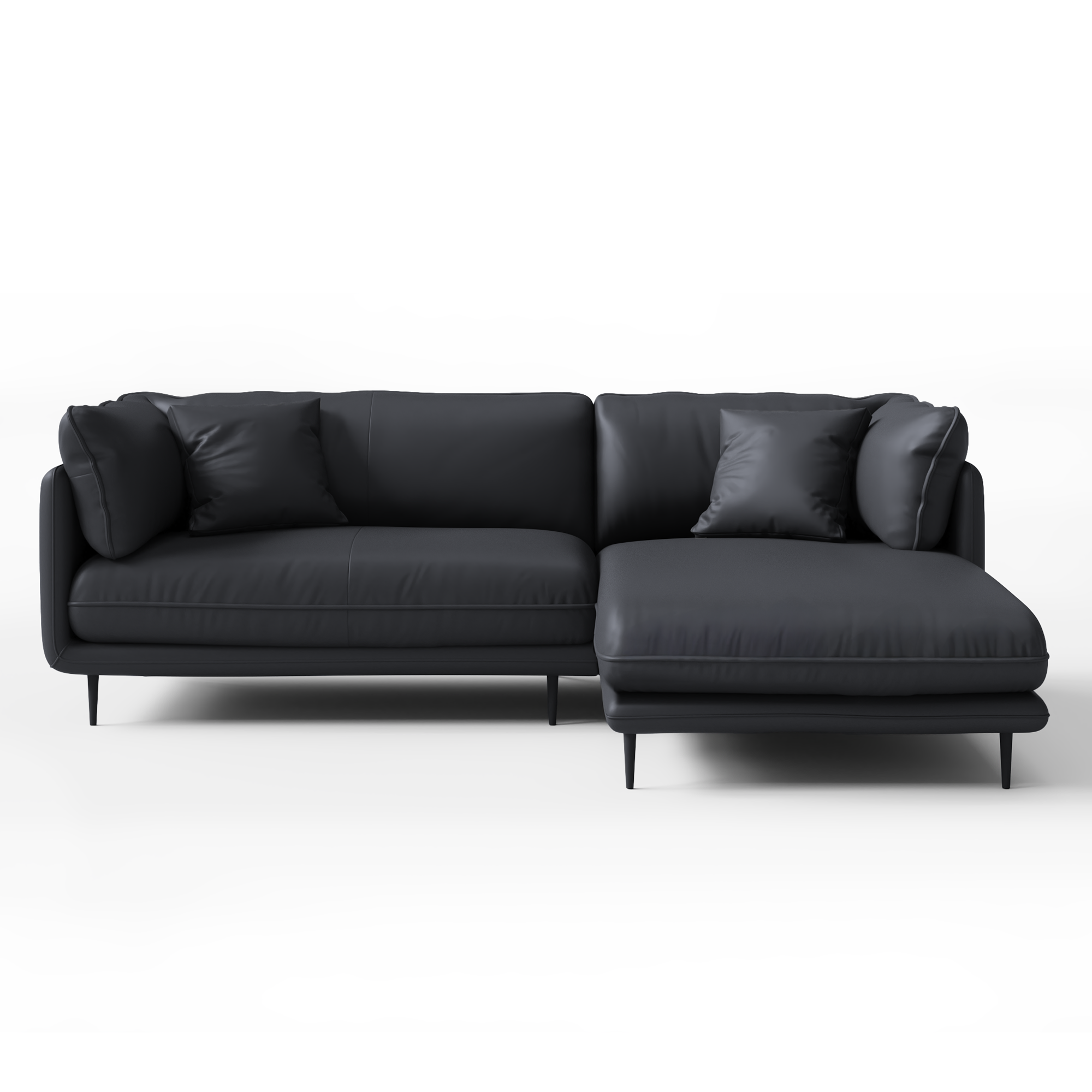 Vanilla White Leather Sectional
