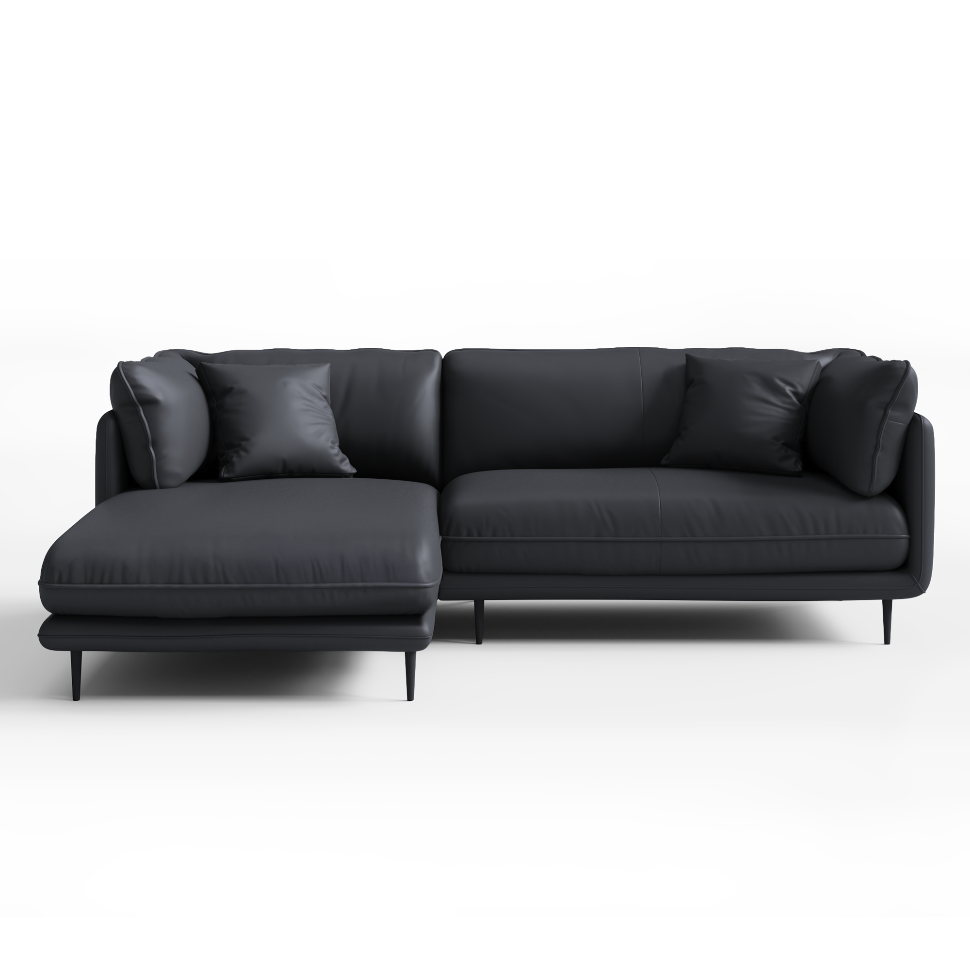 Vanilla White Leather Sectional