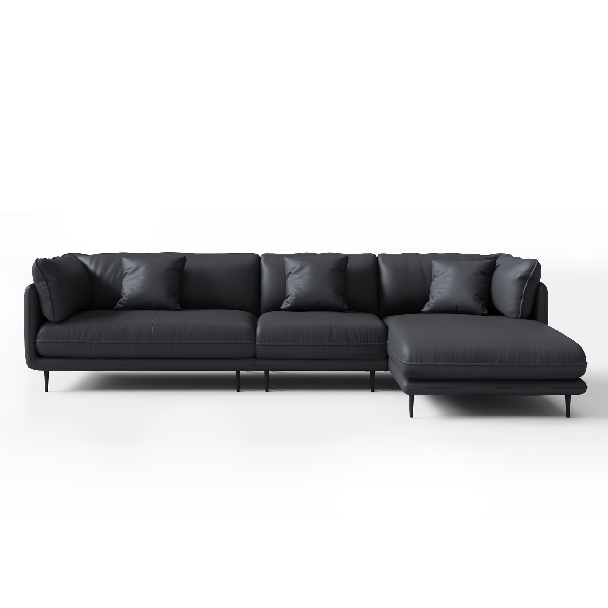 Vanilla White Leather Sectional