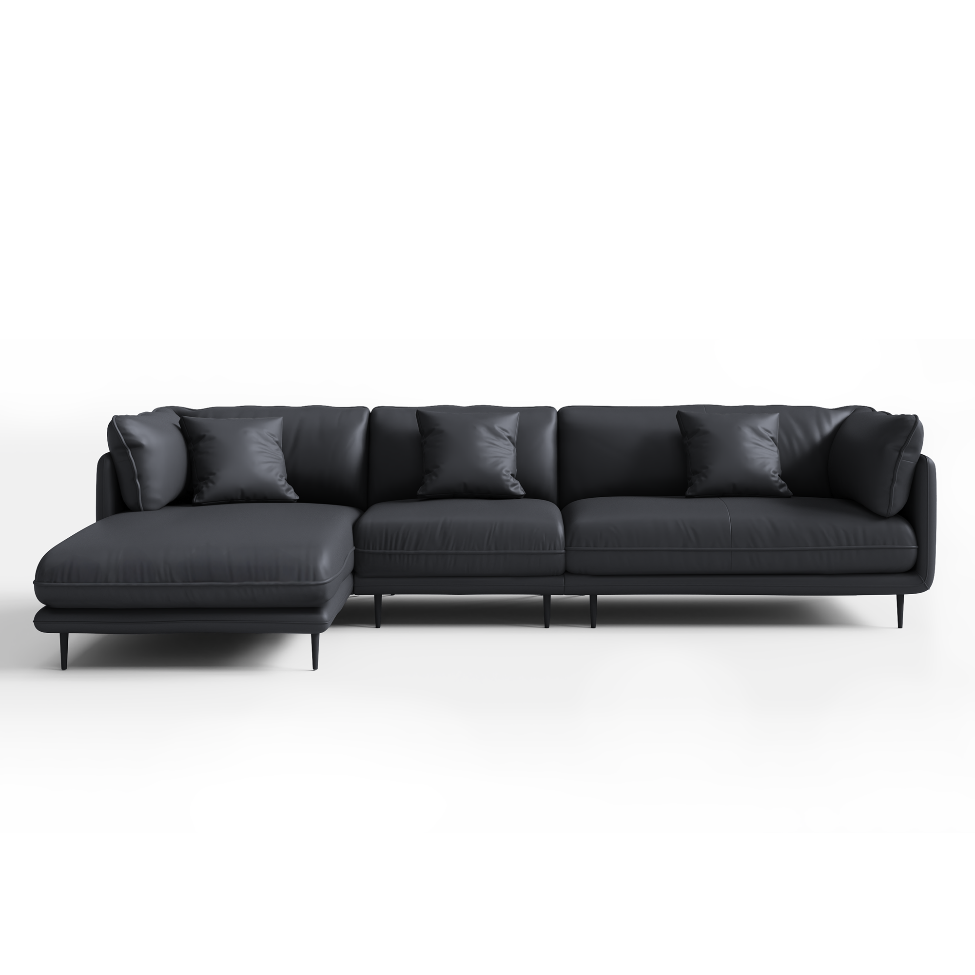 Vanilla White Leather Sectional