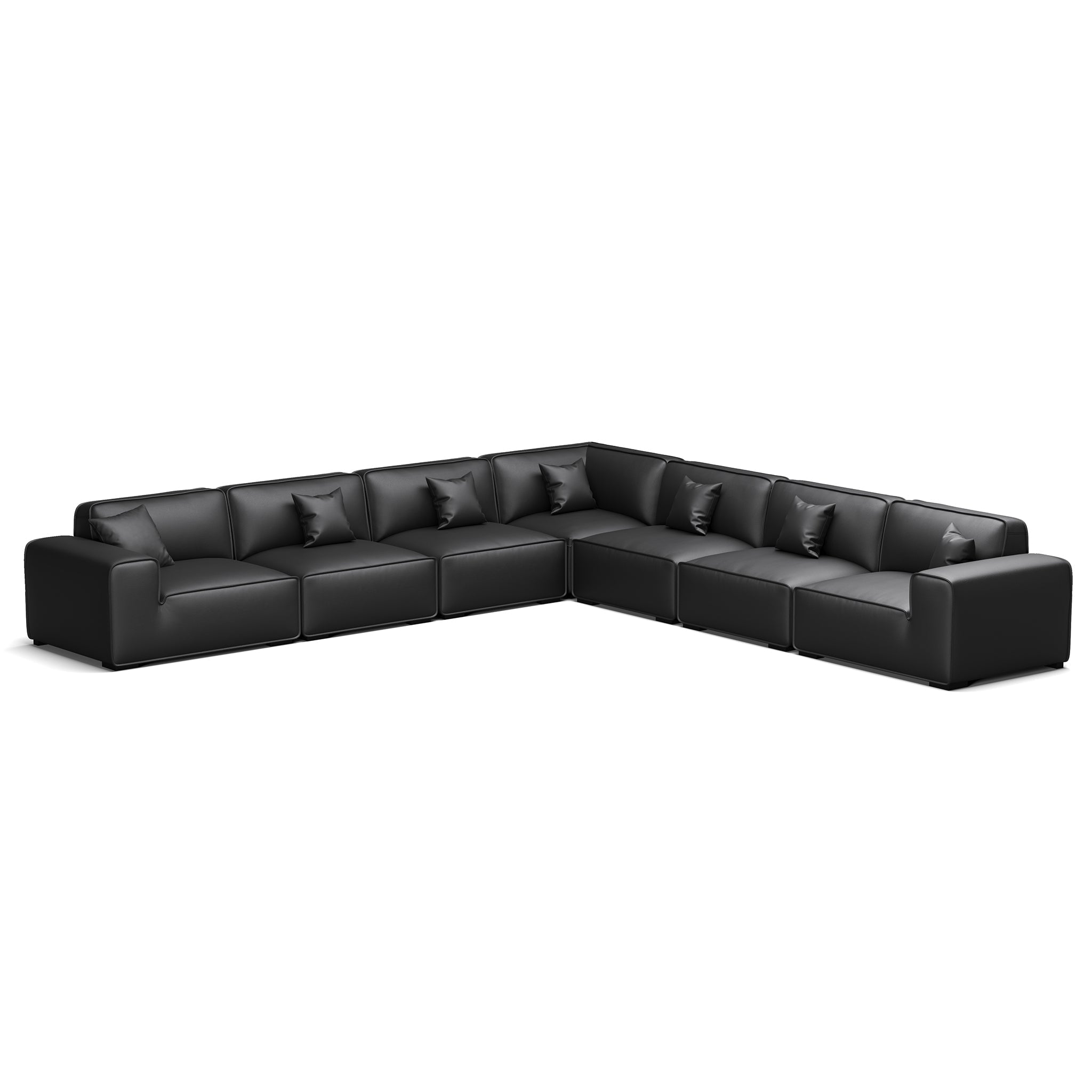 Domus Modular Brown Leather L-Shaped Sectional