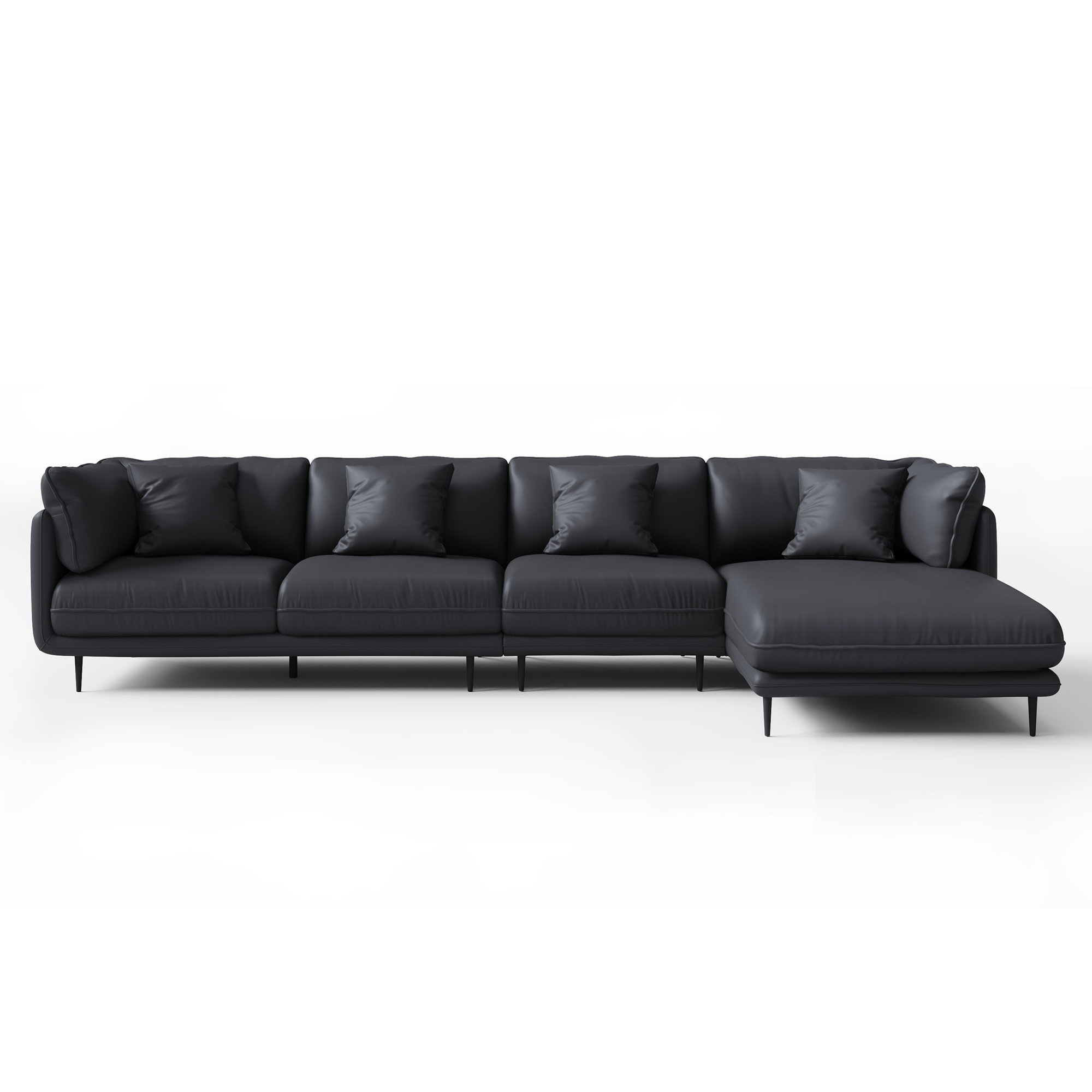 Vanilla White Leather Sectional