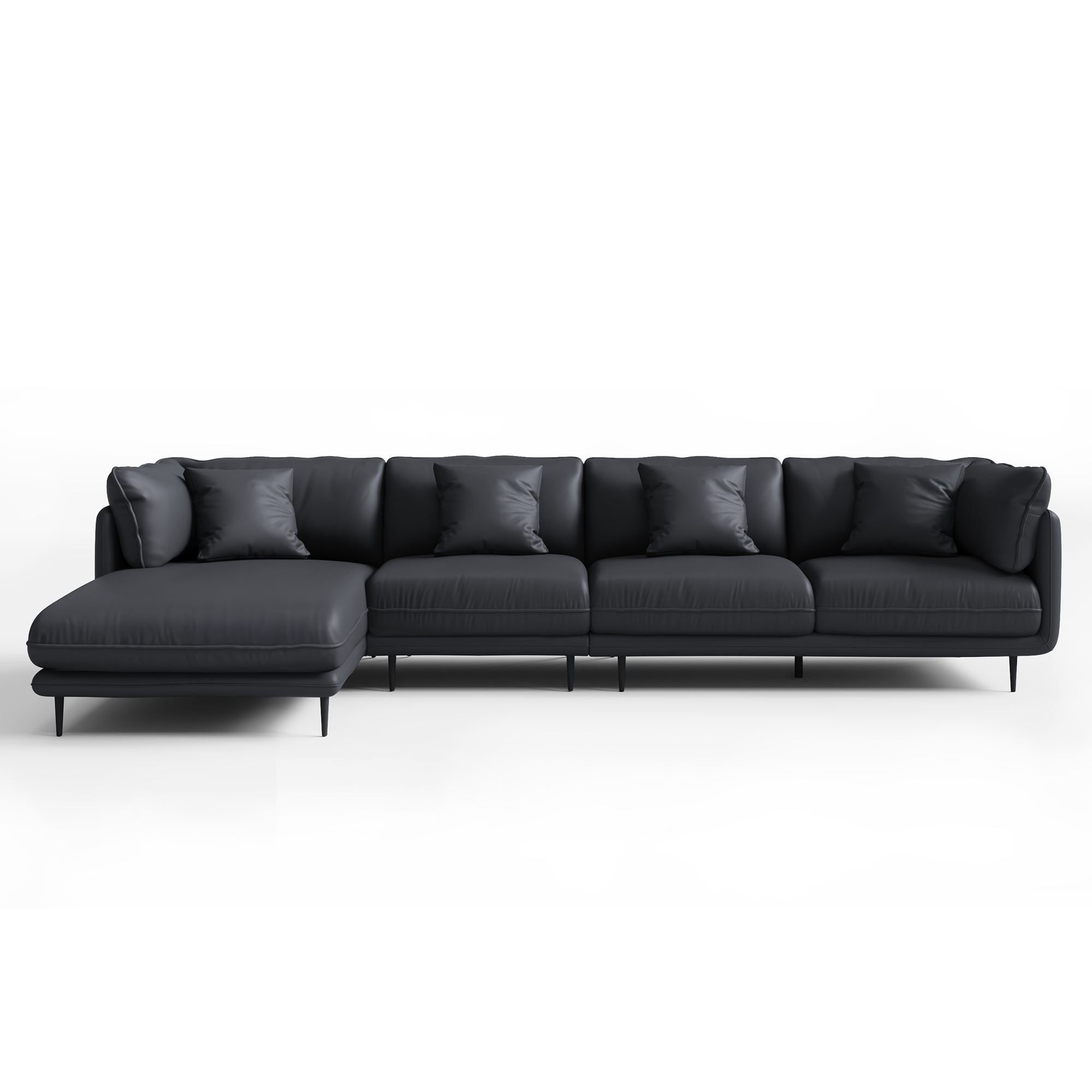 Vanilla White Leather Sectional