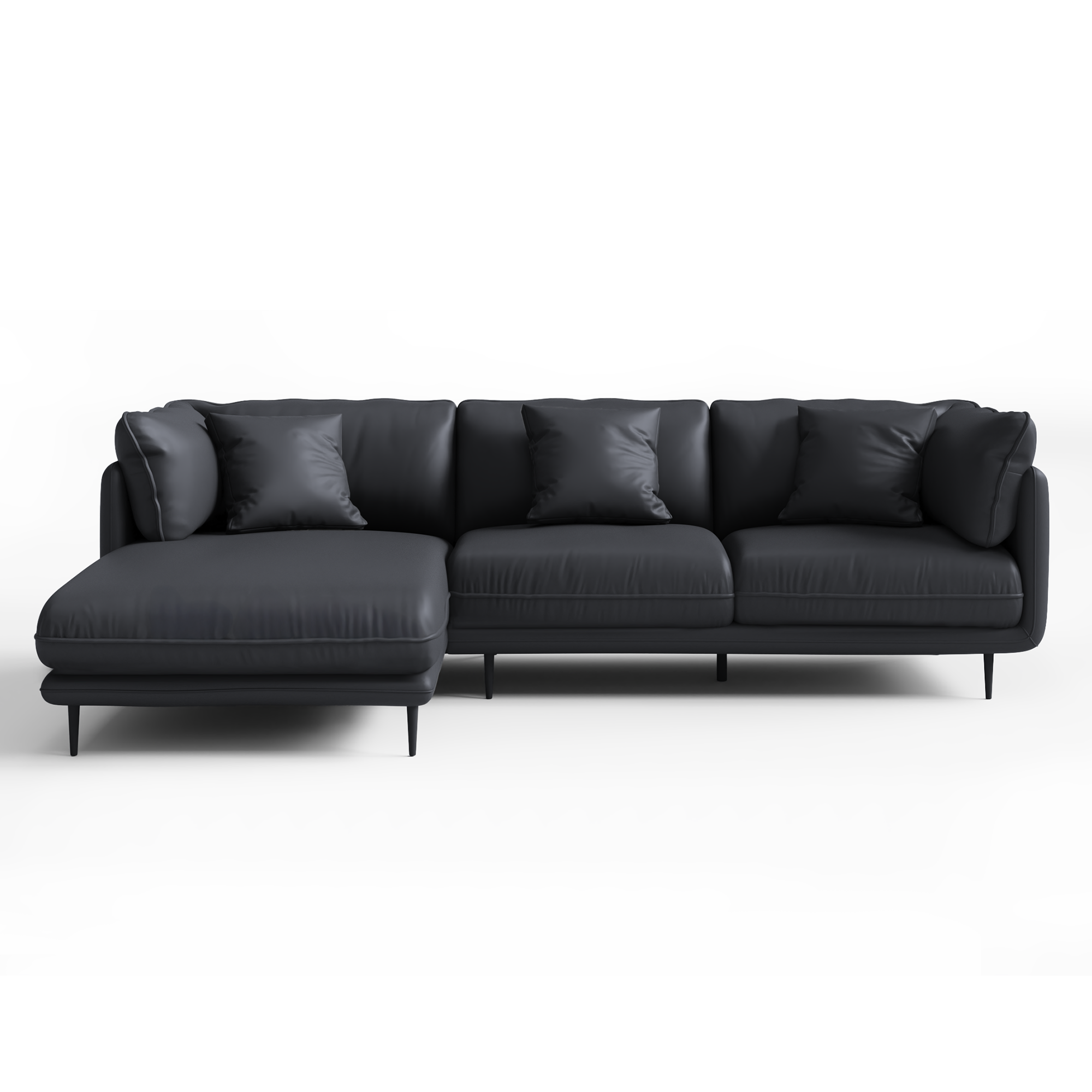 Vanilla White Leather Sectional