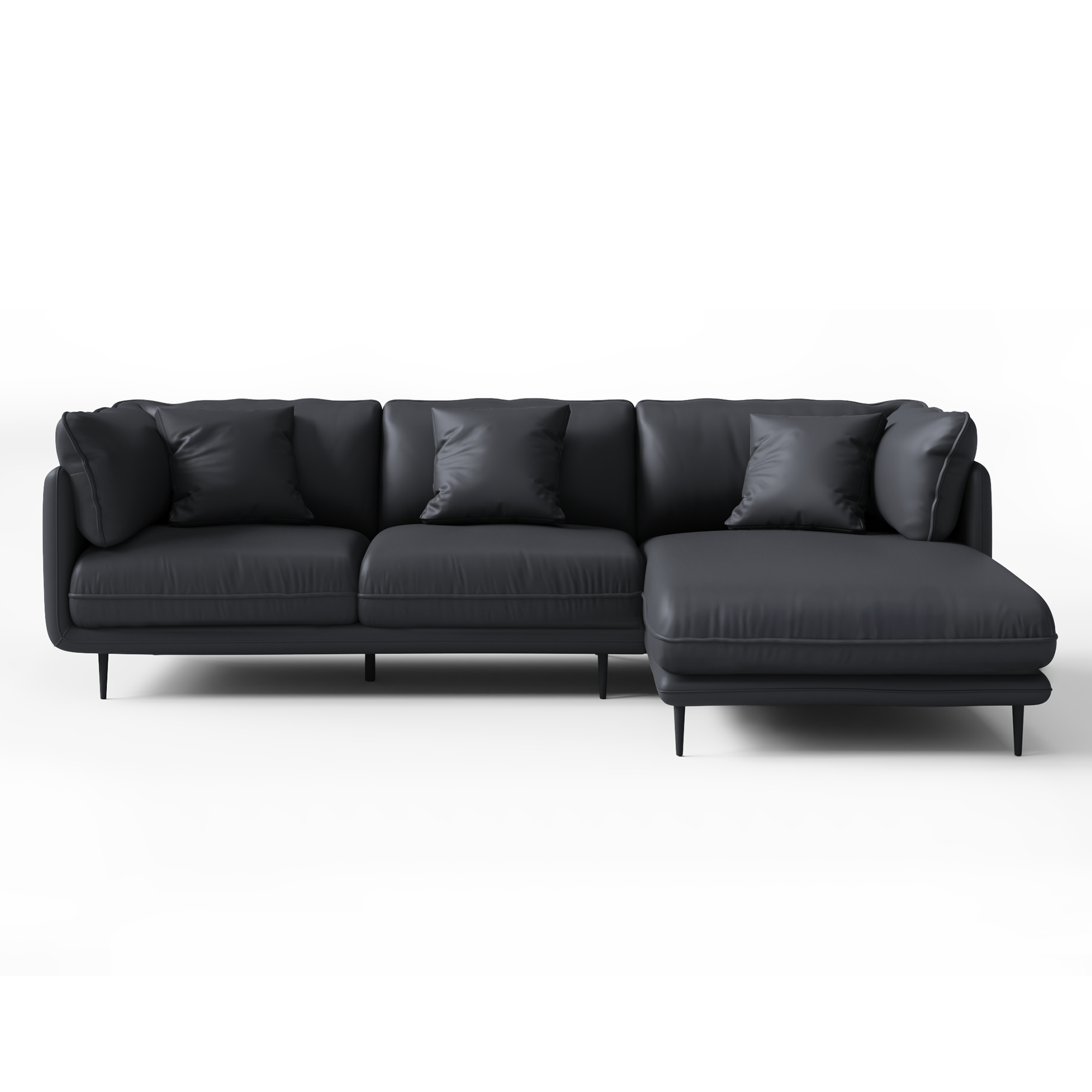 Vanilla White Leather Sectional