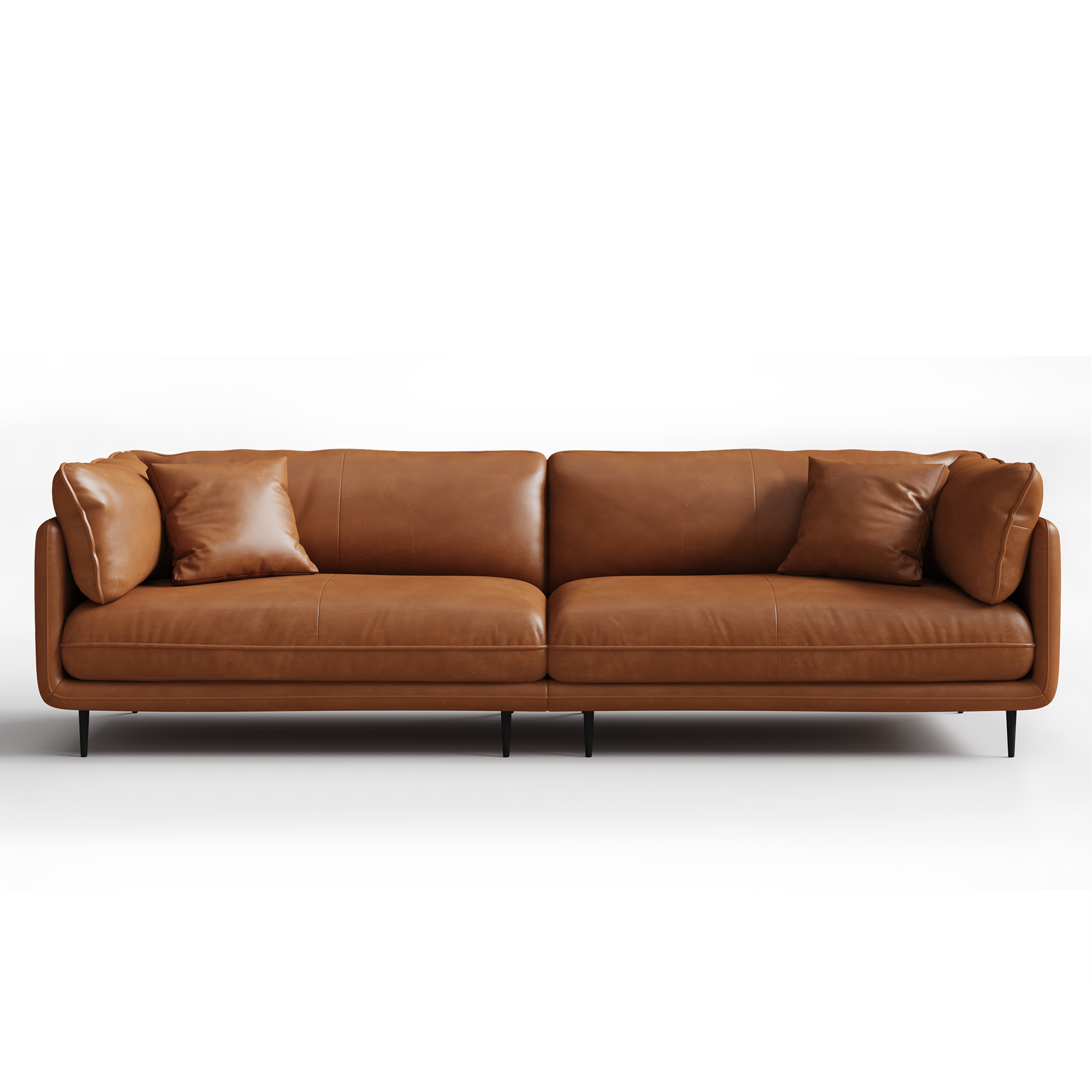 Vanilla White Leather Sofa