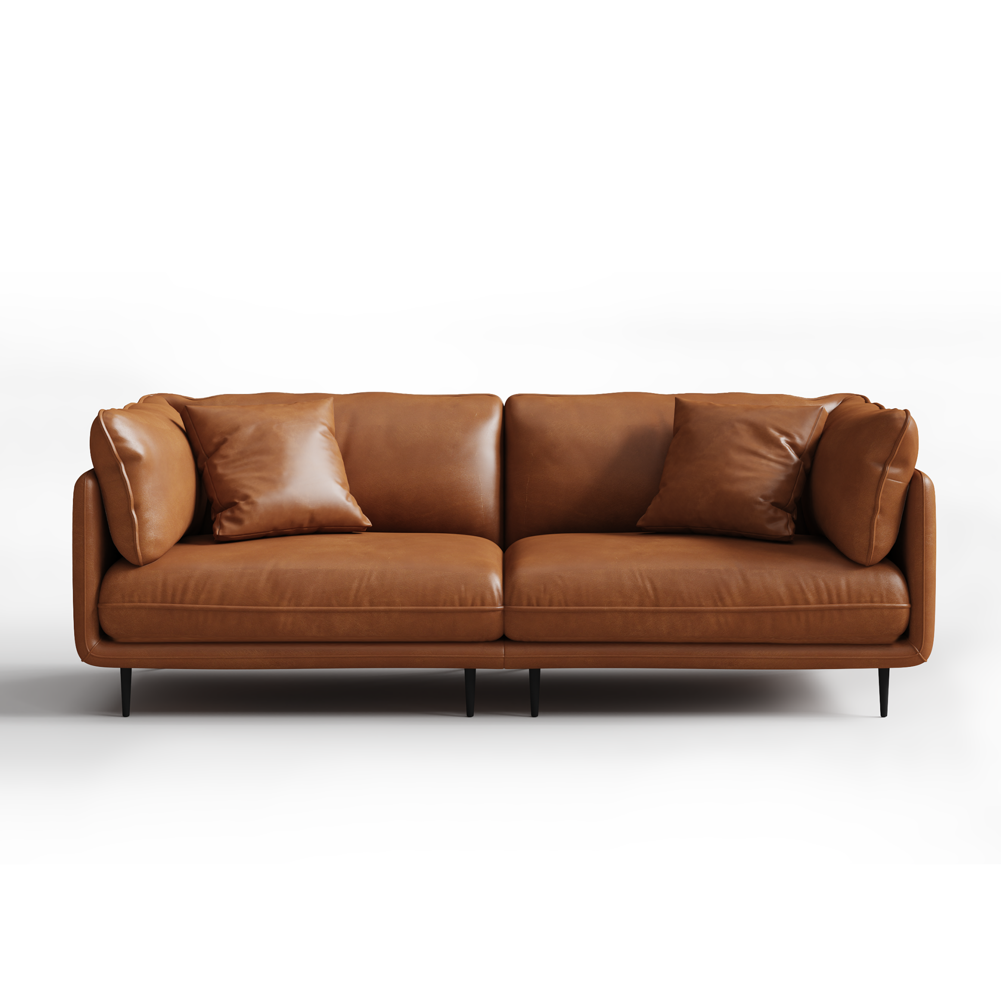 Vanilla White Leather Sofa