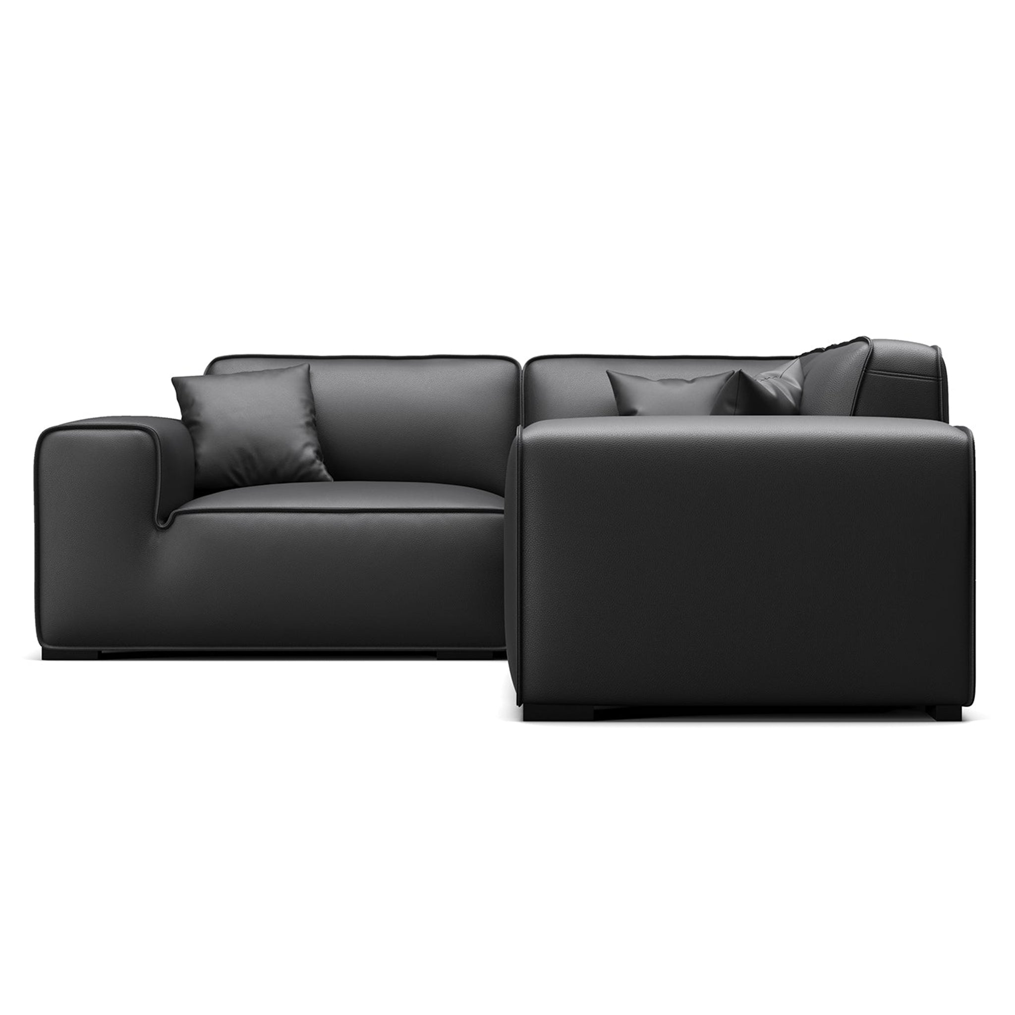 Domus Modular Brown Leather L-Shaped Sectional