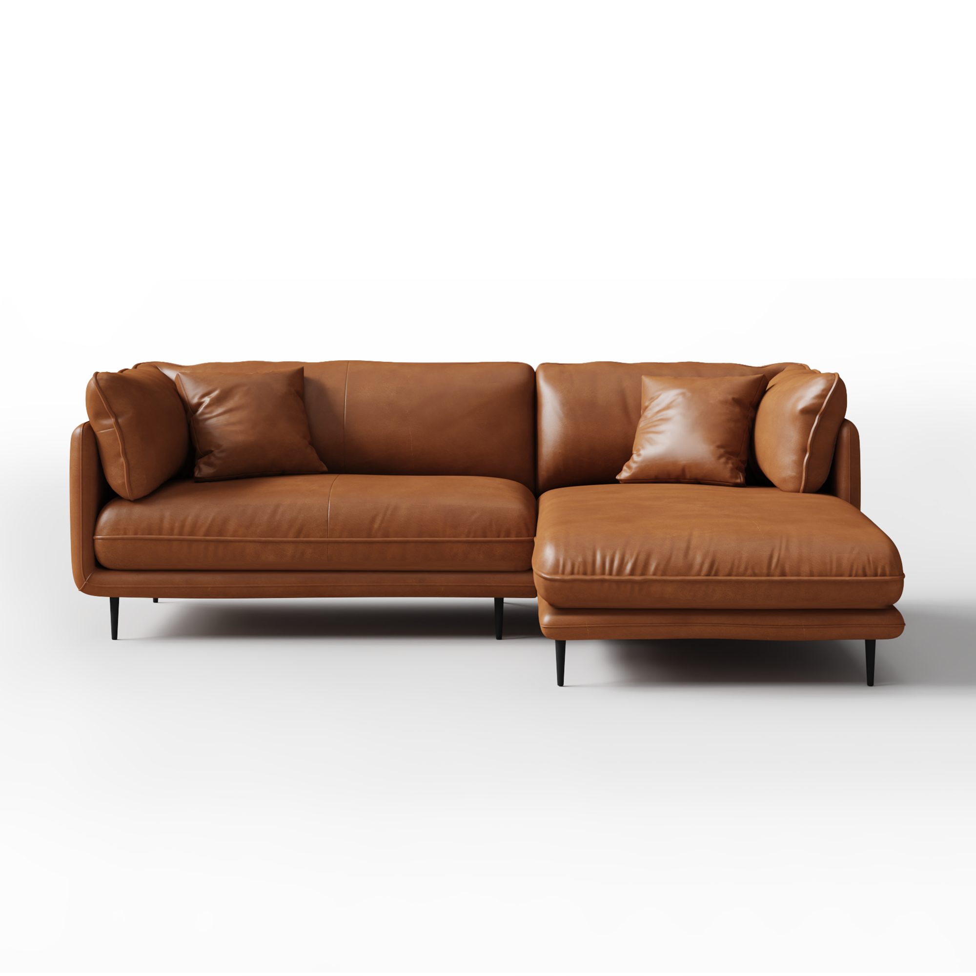 Vanilla White Leather Sectional