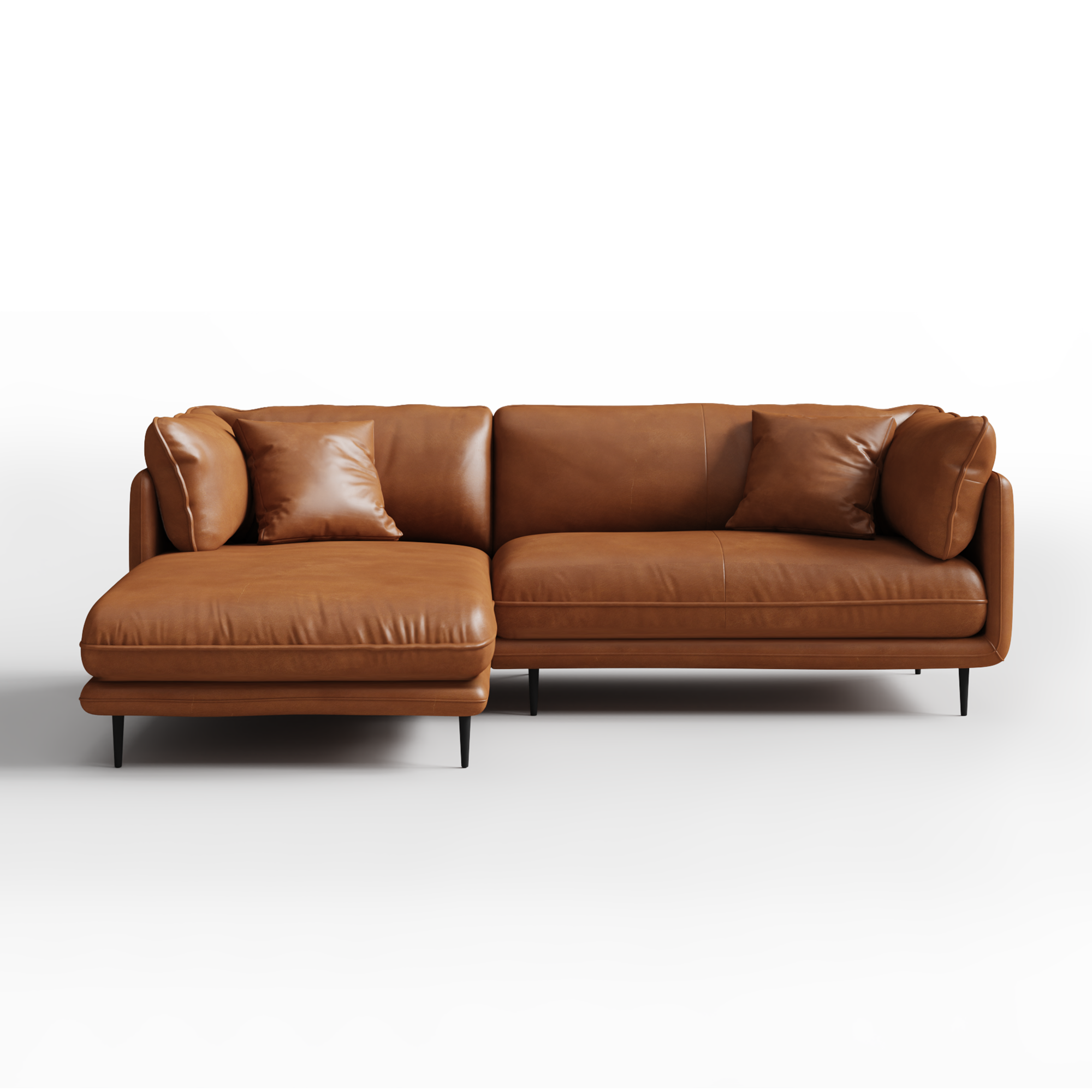 Vanilla White Leather Sectional