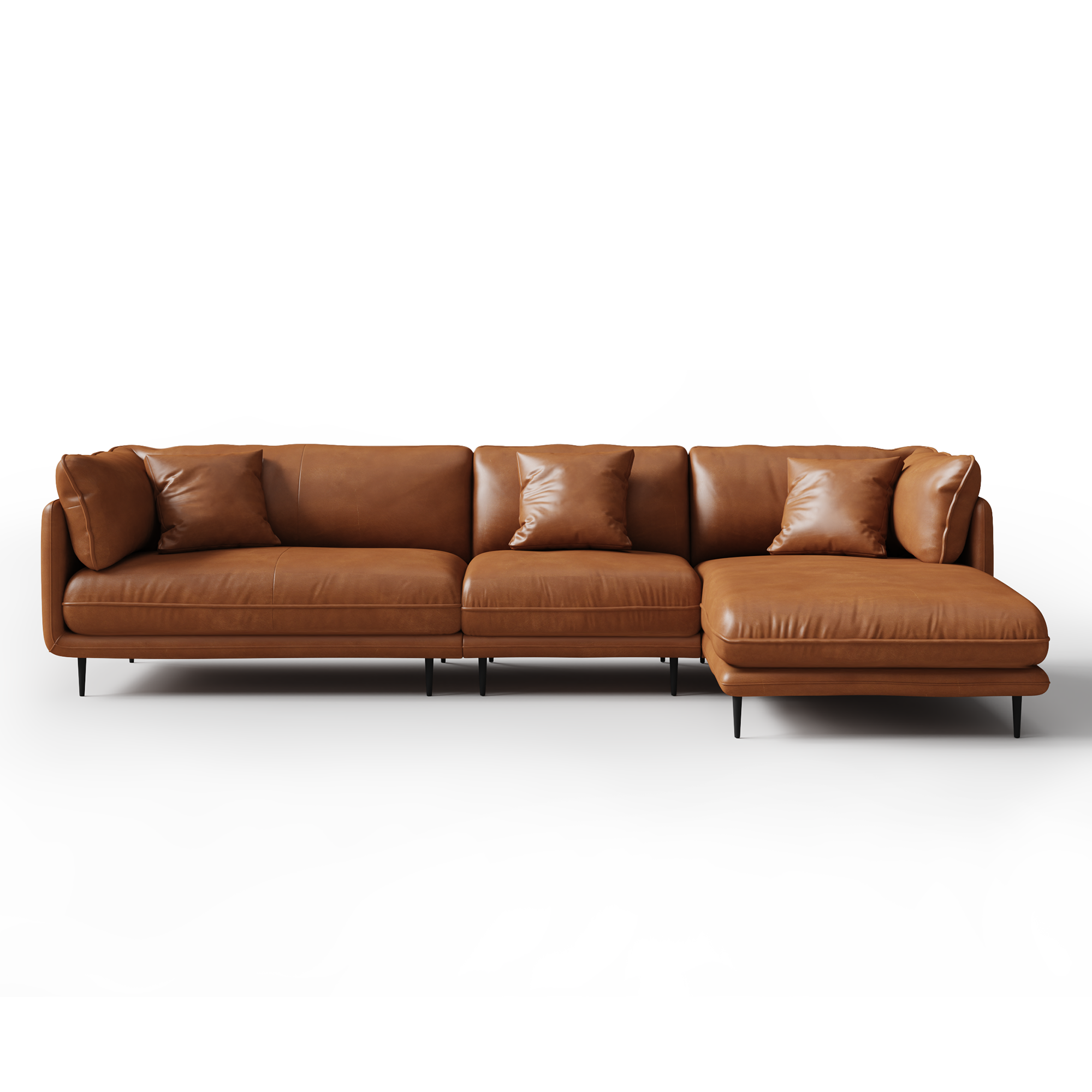 Vanilla White Leather Sectional