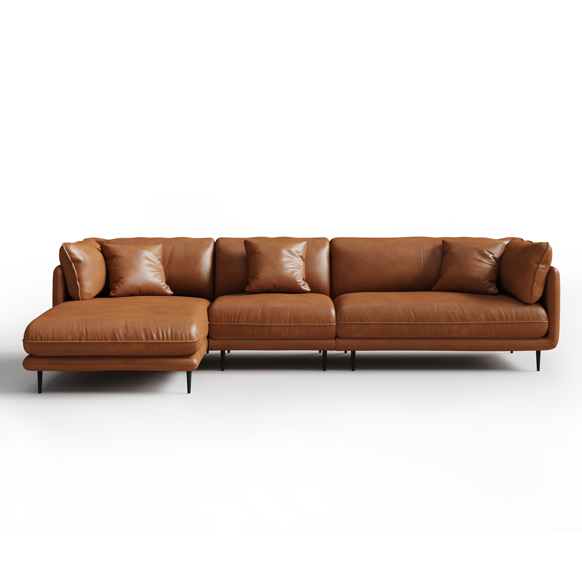 Vanilla White Leather Sectional