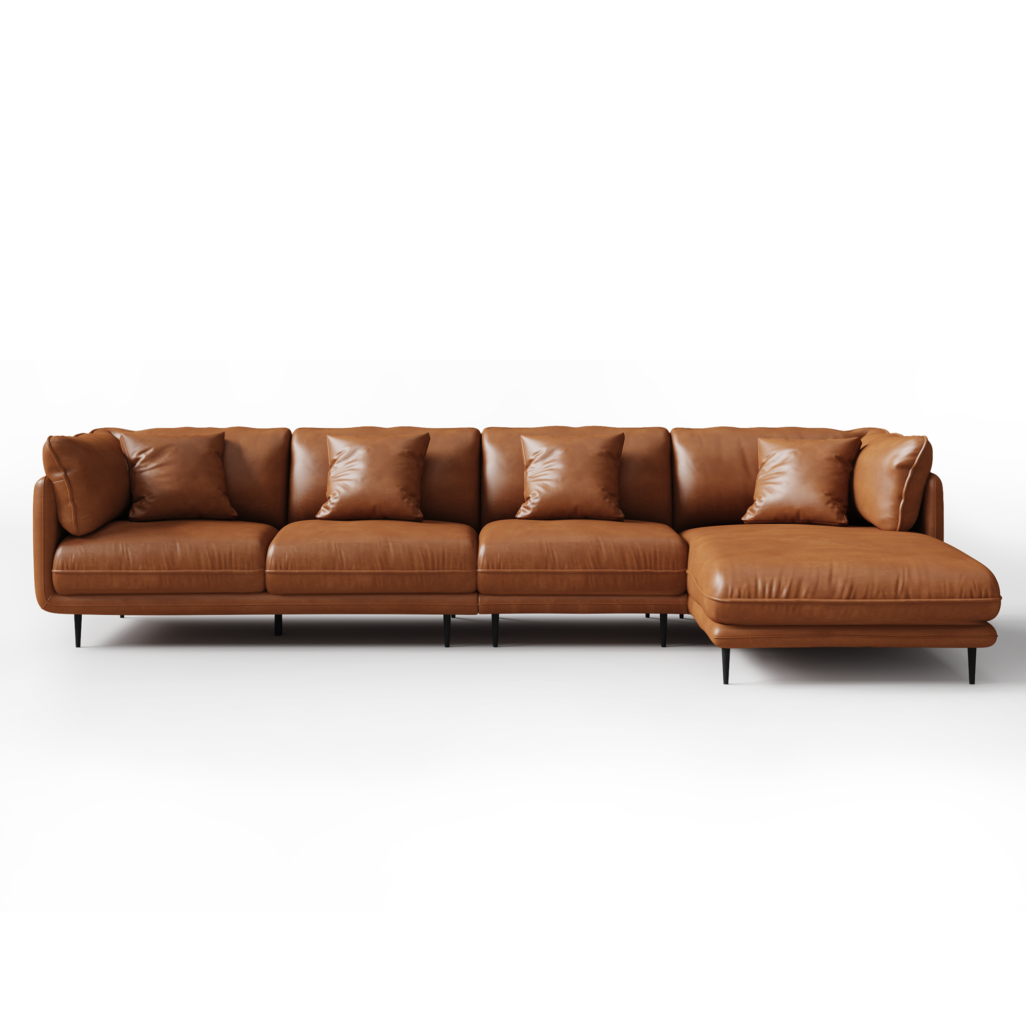 Vanilla White Leather Sectional