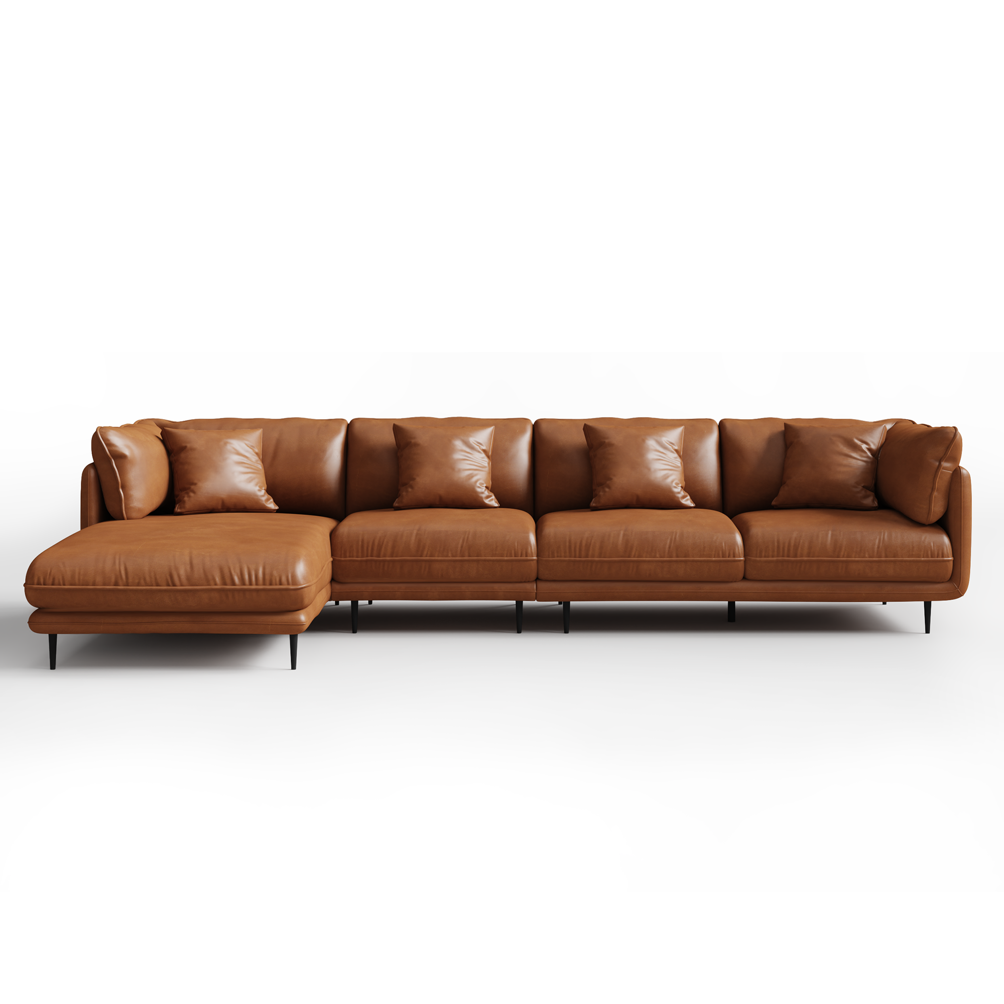 Vanilla White Leather Sectional
