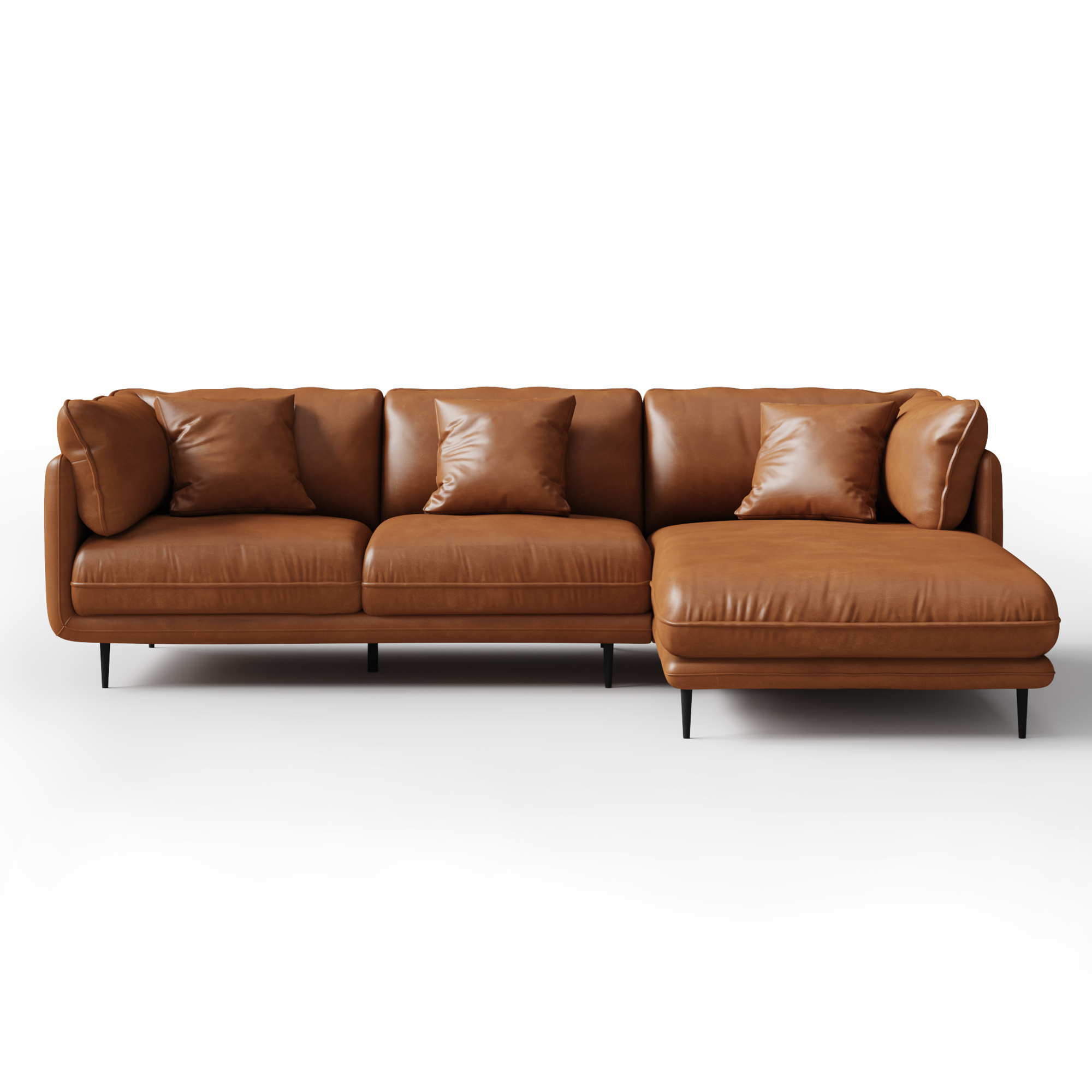 Vanilla White Leather Sectional