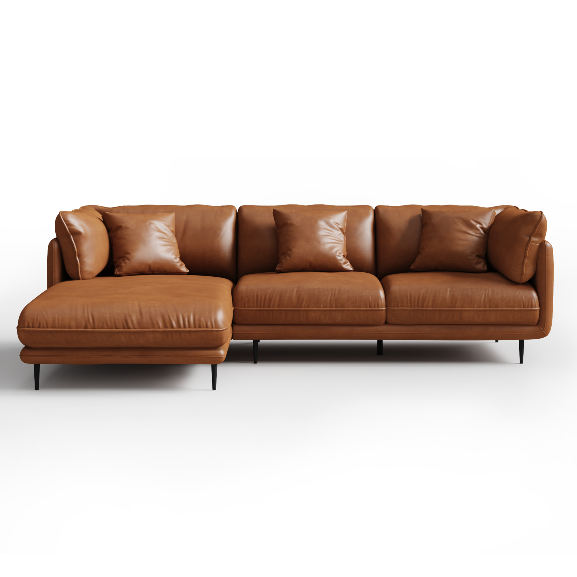 Vanilla White Leather Sectional
