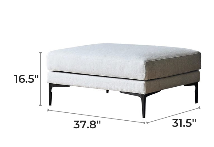 Bel Modern Gray Fabric Ottoman