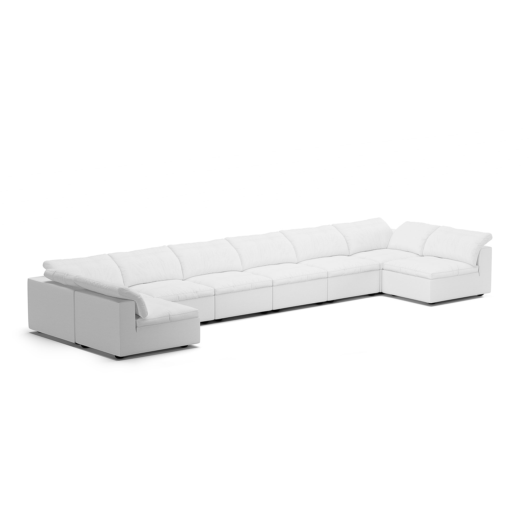 Tender Wabi-Sabi U-Shaped Sectional with Open Ends