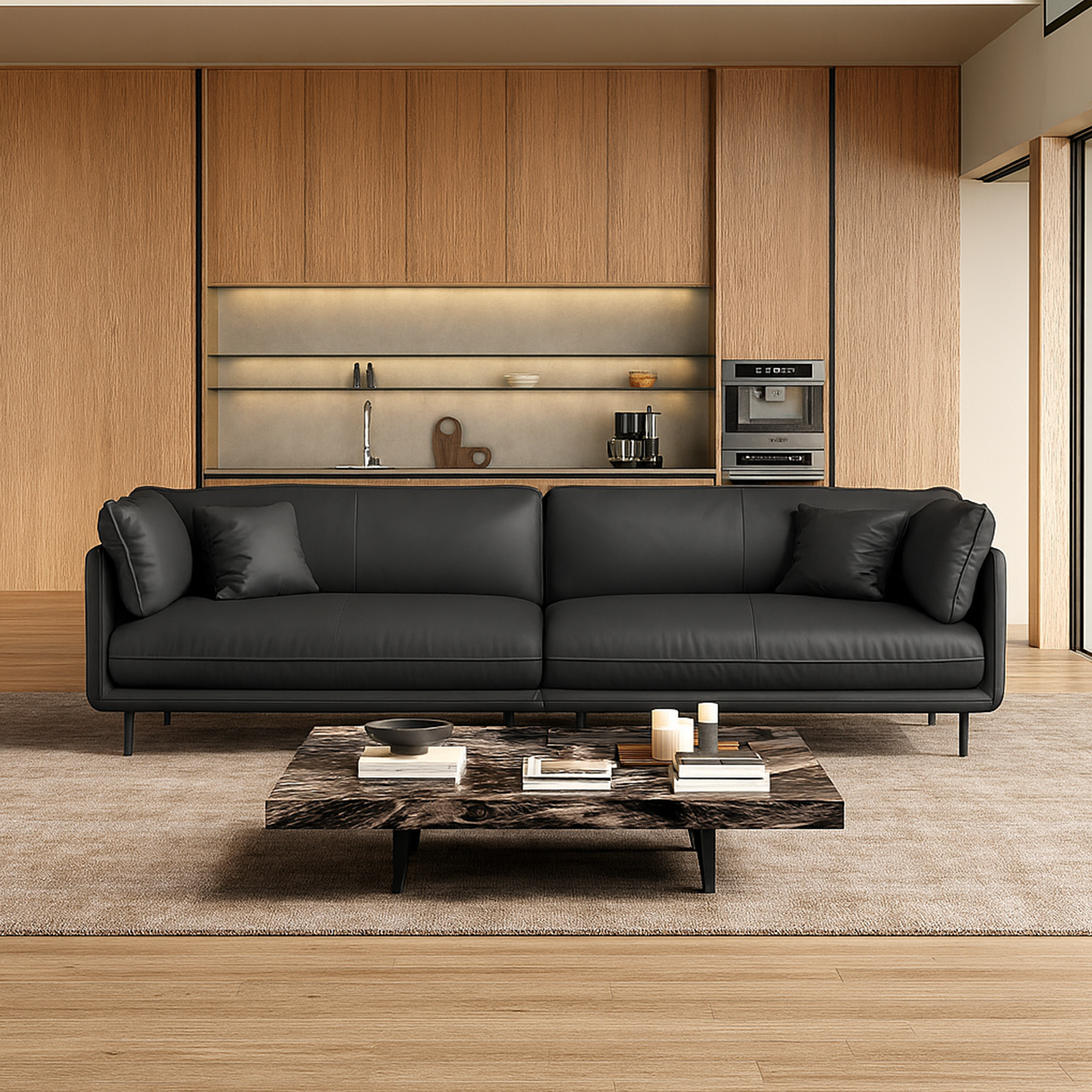 Vanilla White Leather Sofa