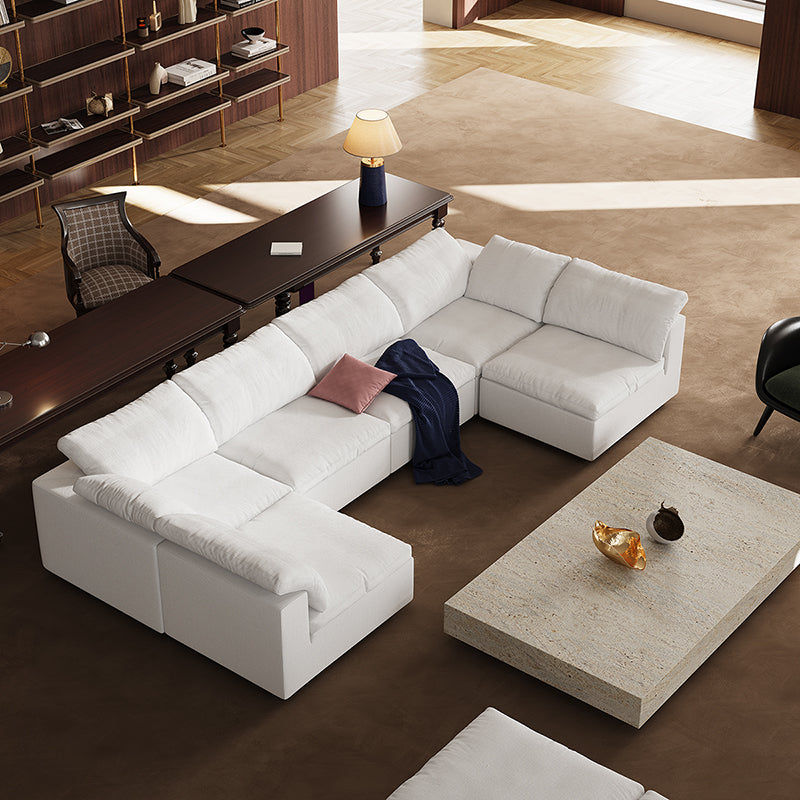Tender Wabi-Sabi U-Shaped Sectional with Open Ends