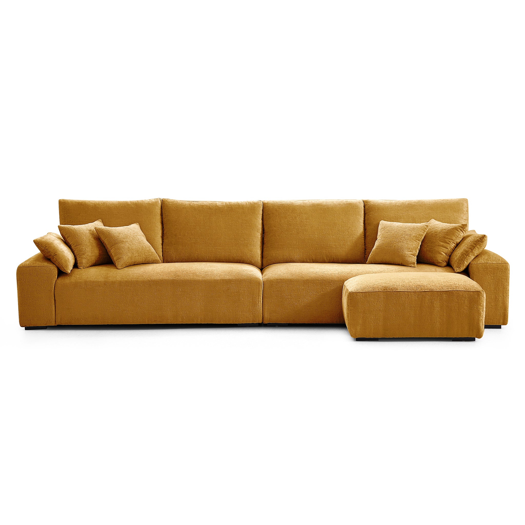 Le canapé et le pouf jaunes Empress