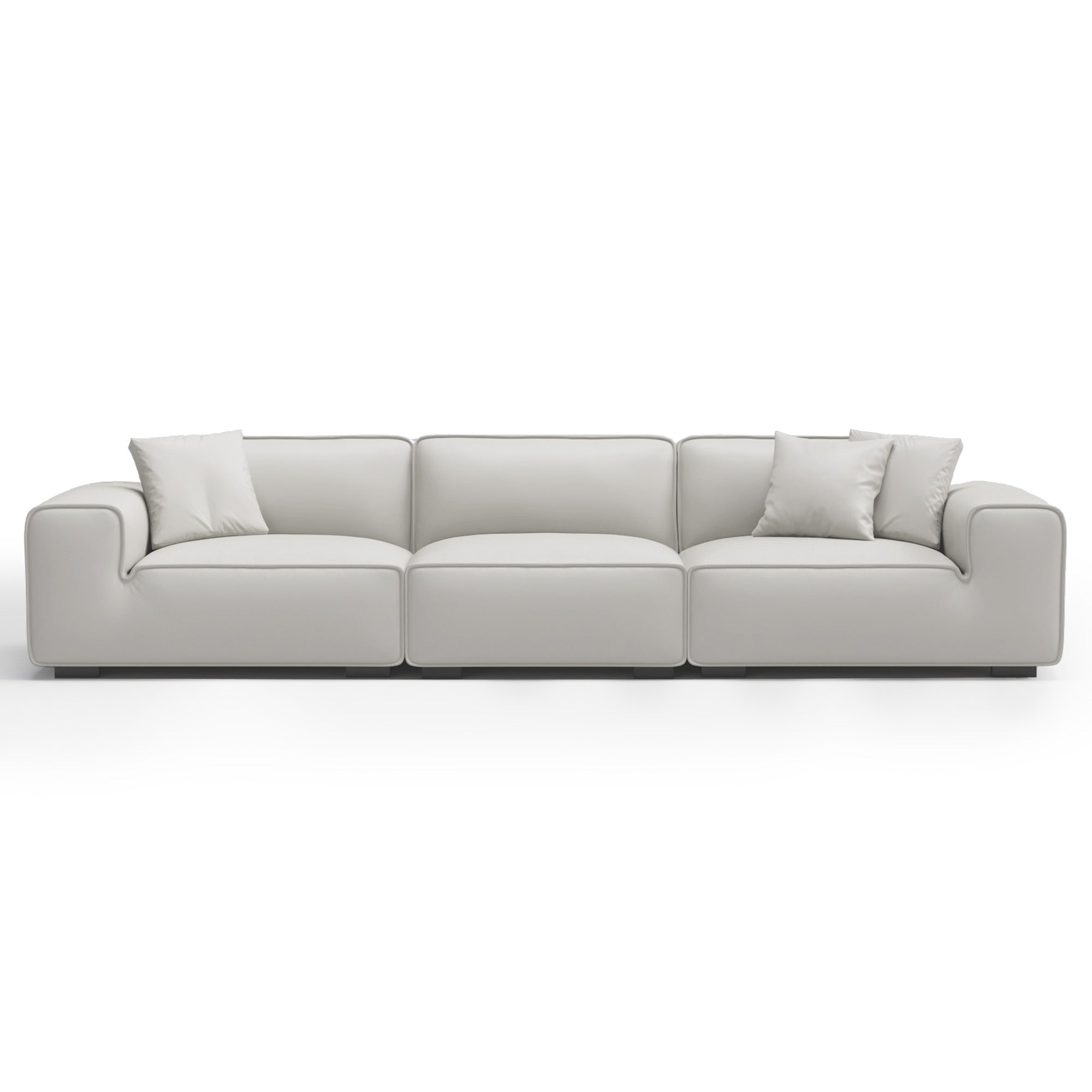 Domus Modular Black Leather Sofa