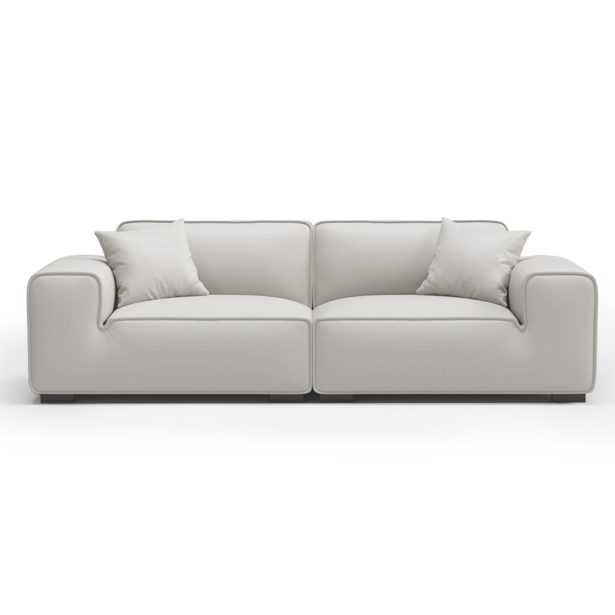 Domus Modular Black Leather Sofa