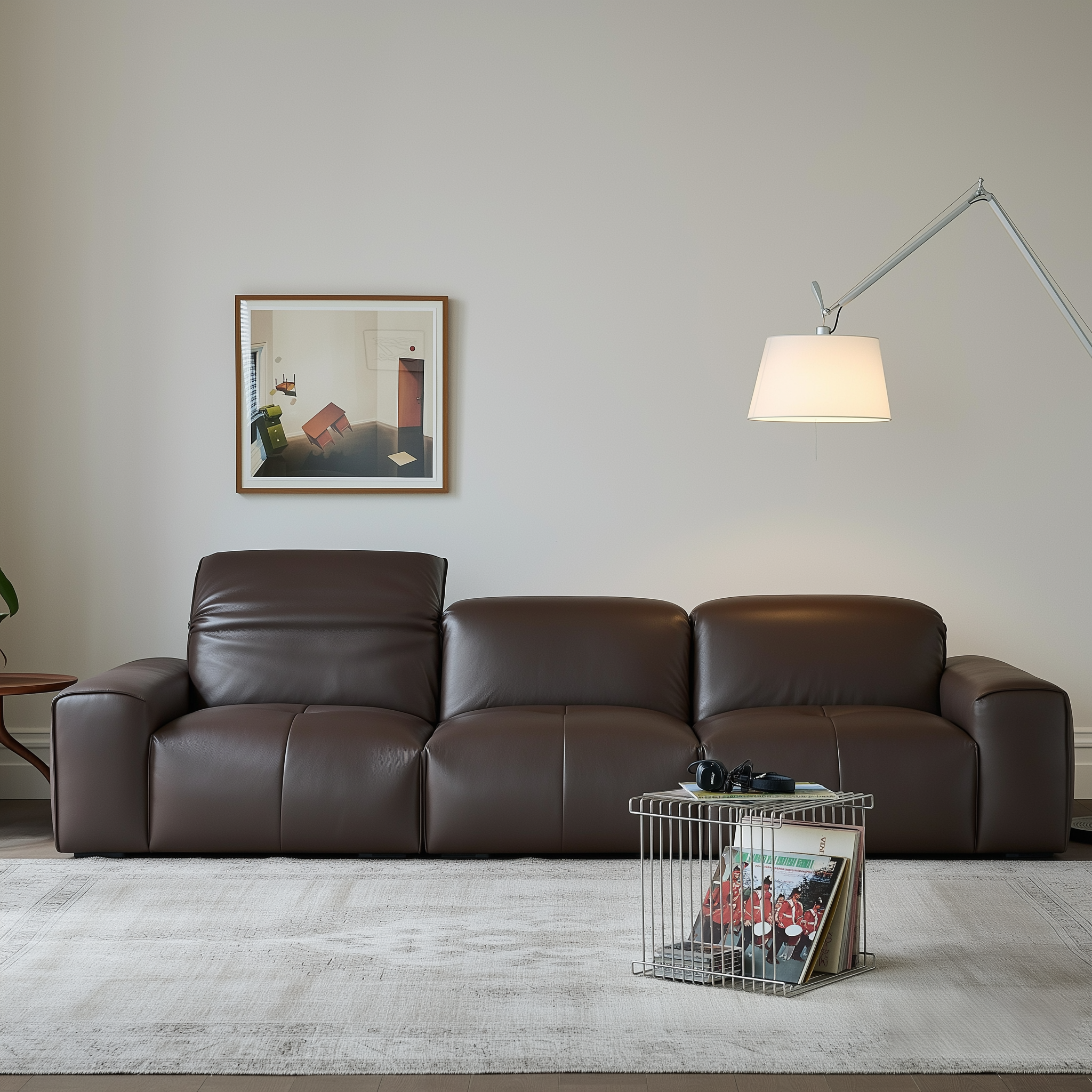 Canapé inclinable en cuir marron Nero