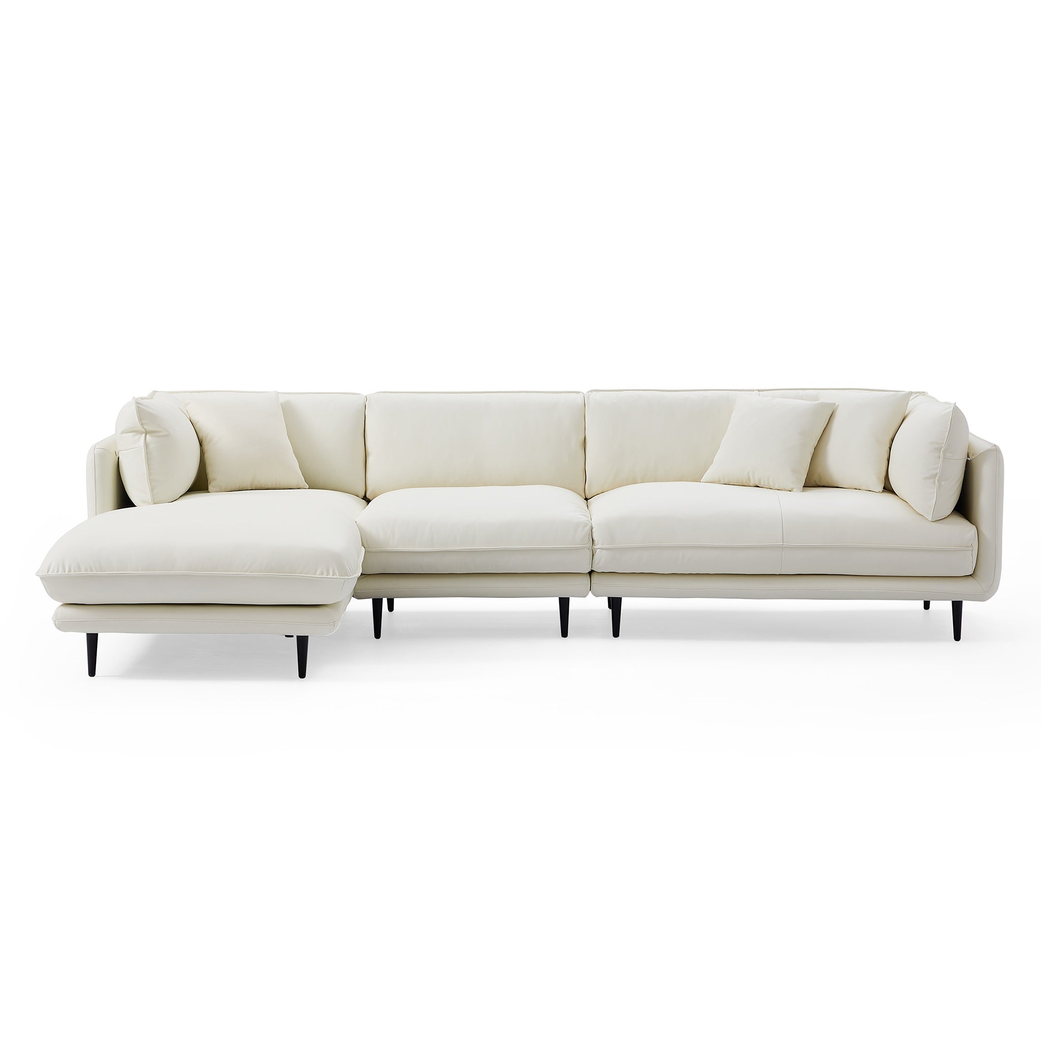 Vanilla White Leather Sectional