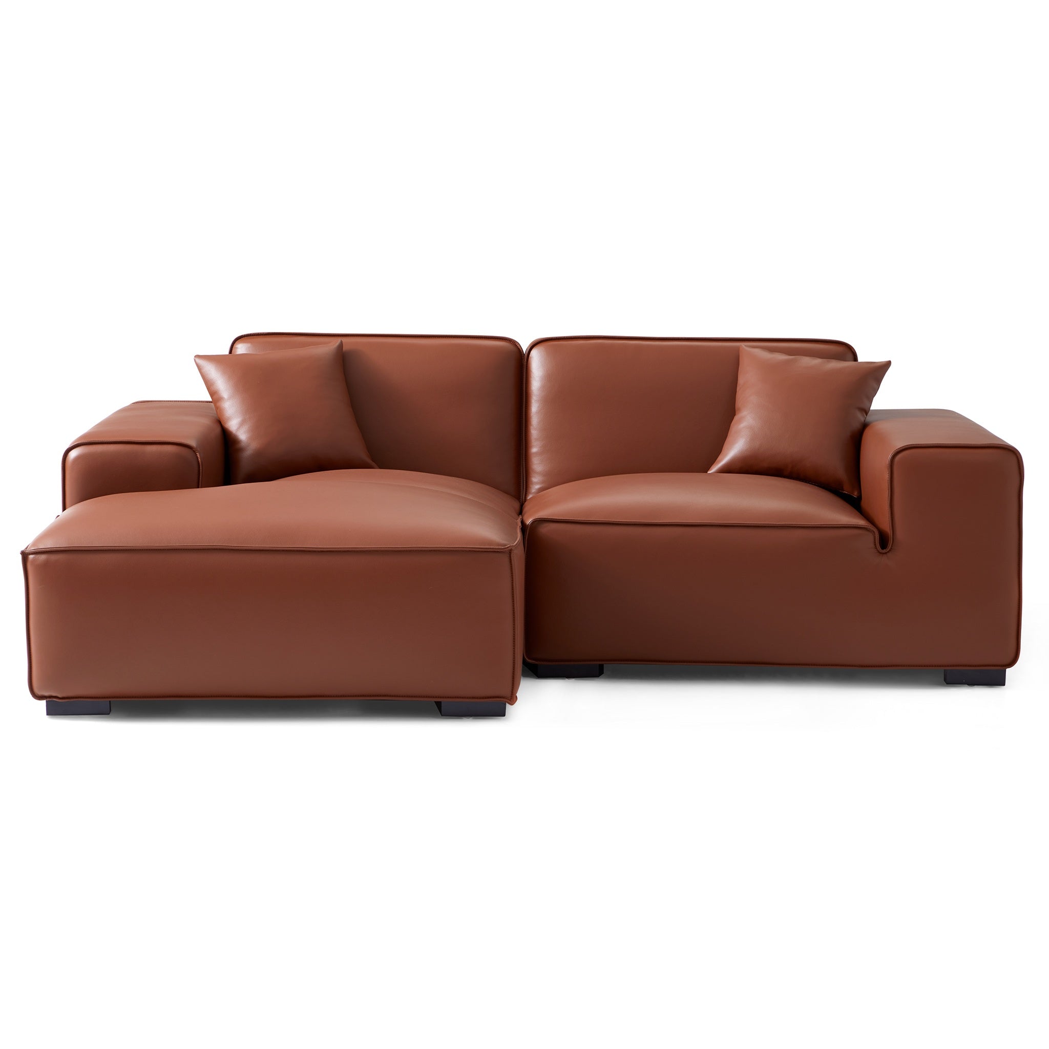Domus Modular Beige Leather Sectional Sofa