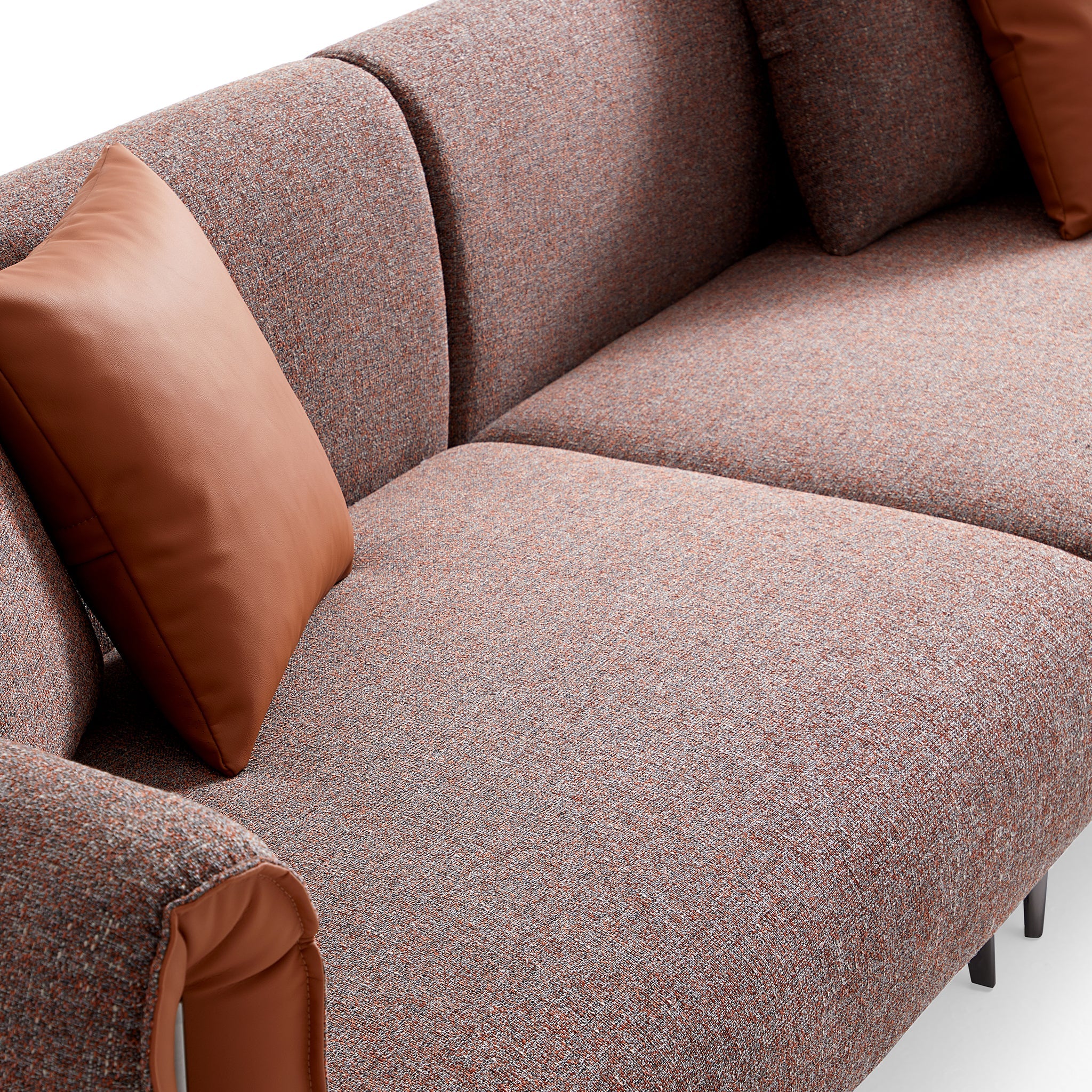 Chas Tangerine Polyester Linen Loveseat