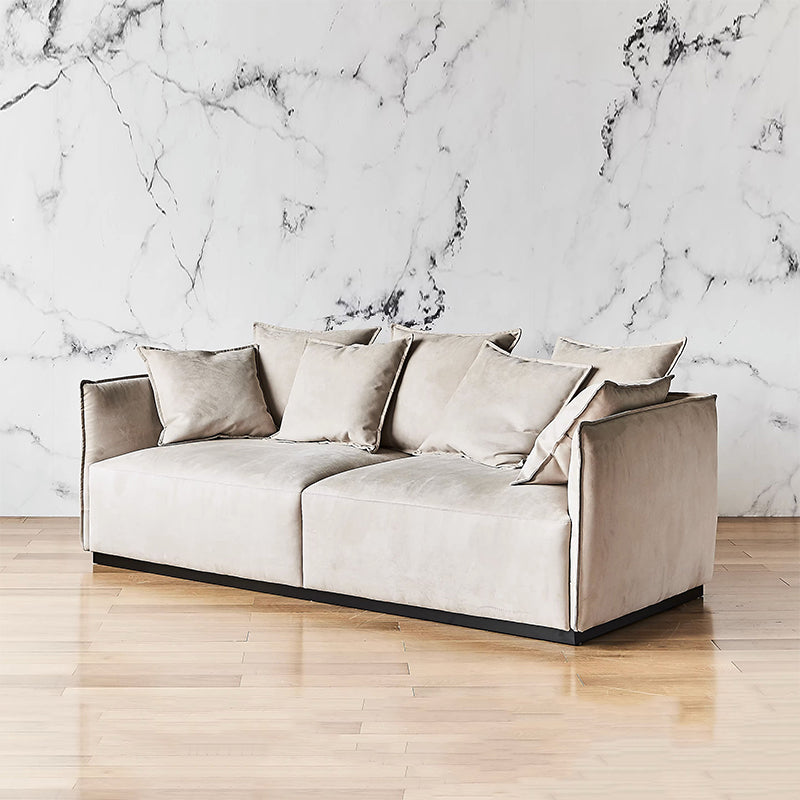 Filippo Khaki Velvet 3-Seater Sofa