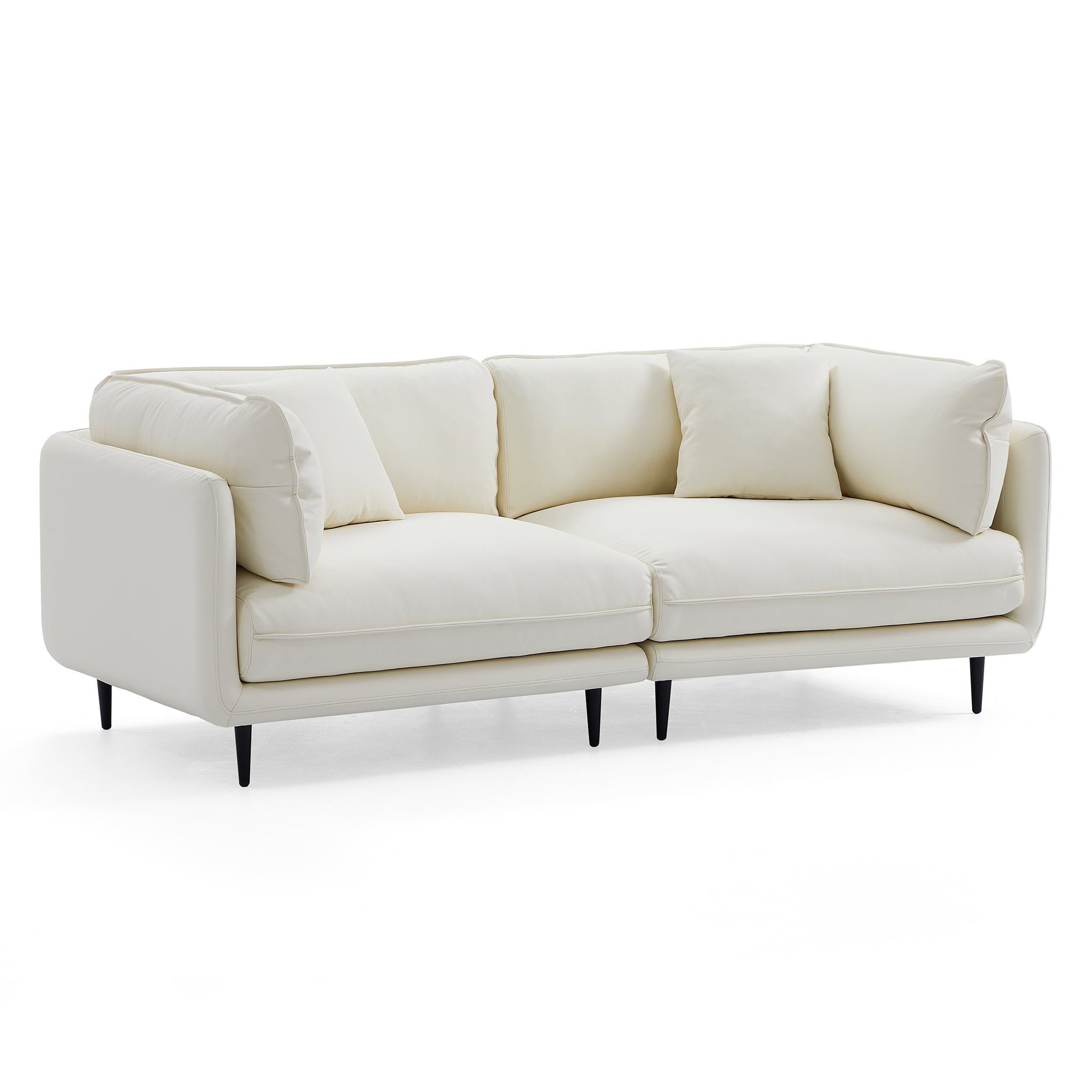 Vanilla White Leather Sofa