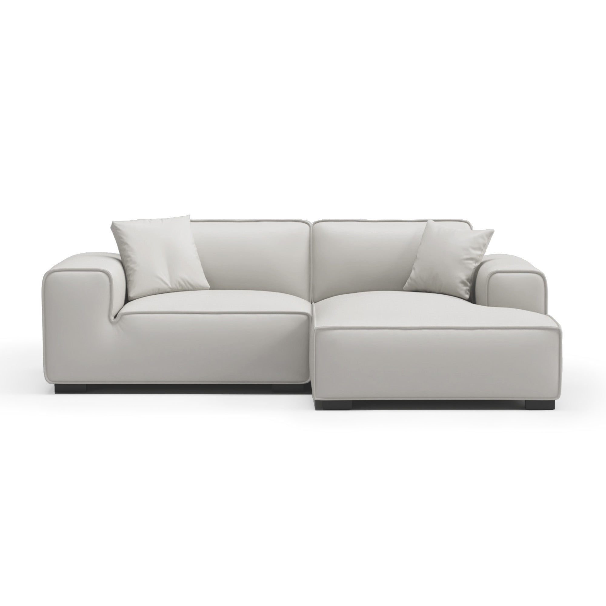 Domus Modular Black Leather Sectional Sofa