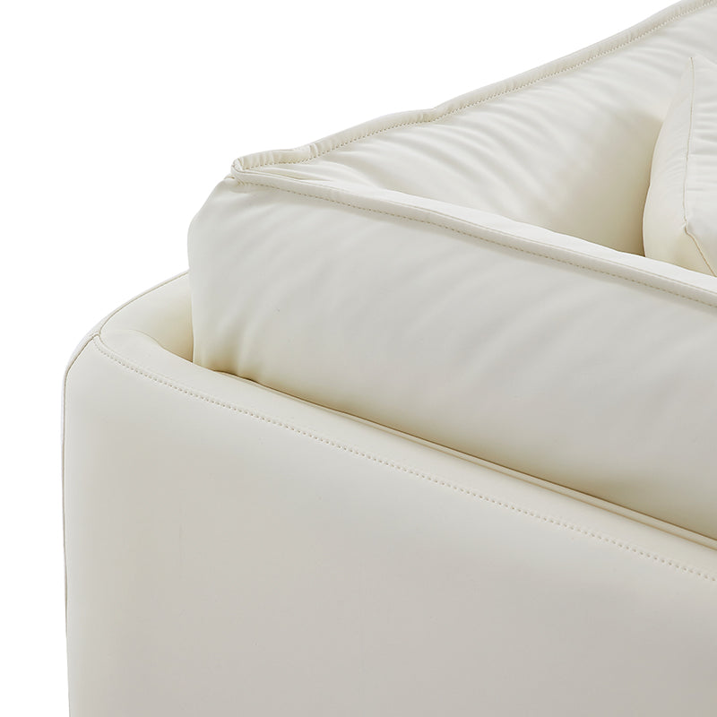 Vanilla White Leather Armchair