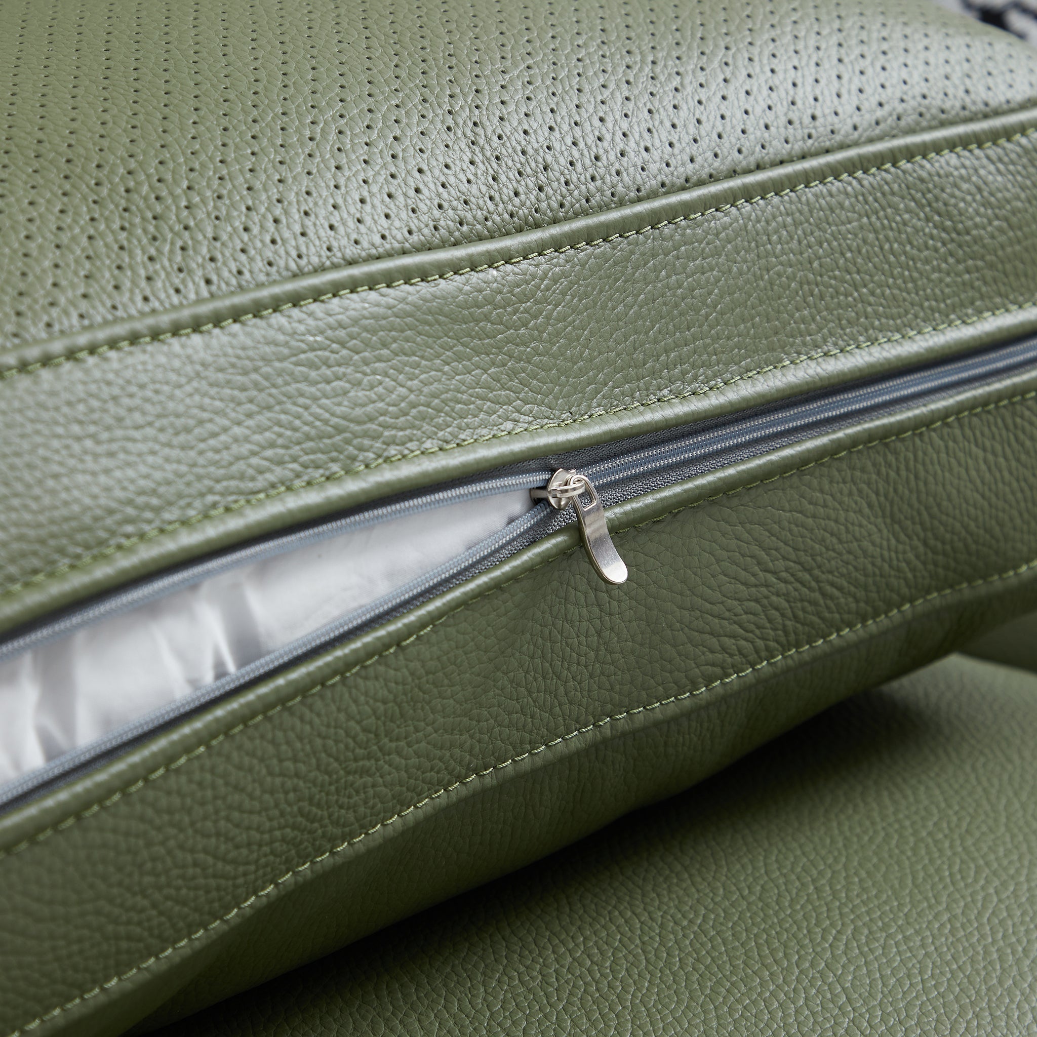 Olivia Green Top Grain Genuine Leather Armchair