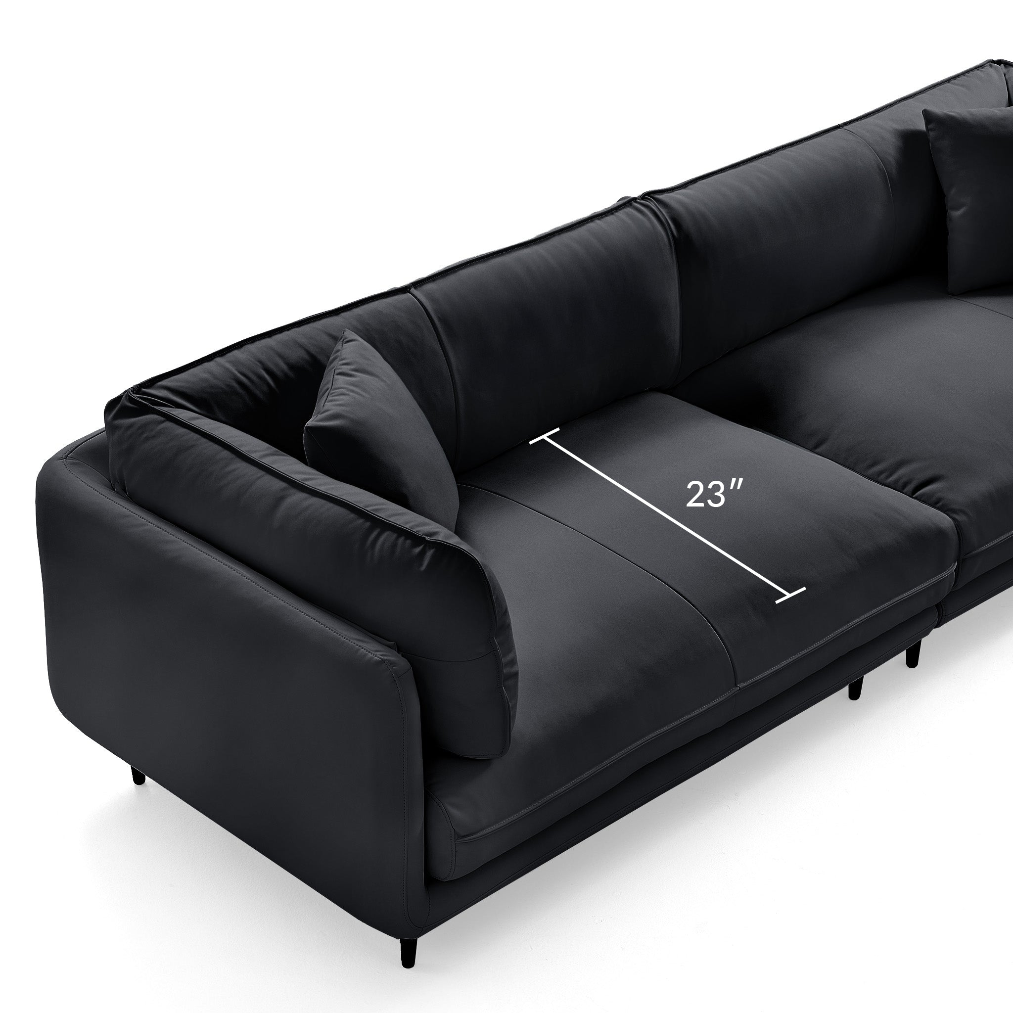 Vanilla Black Leather Sofa