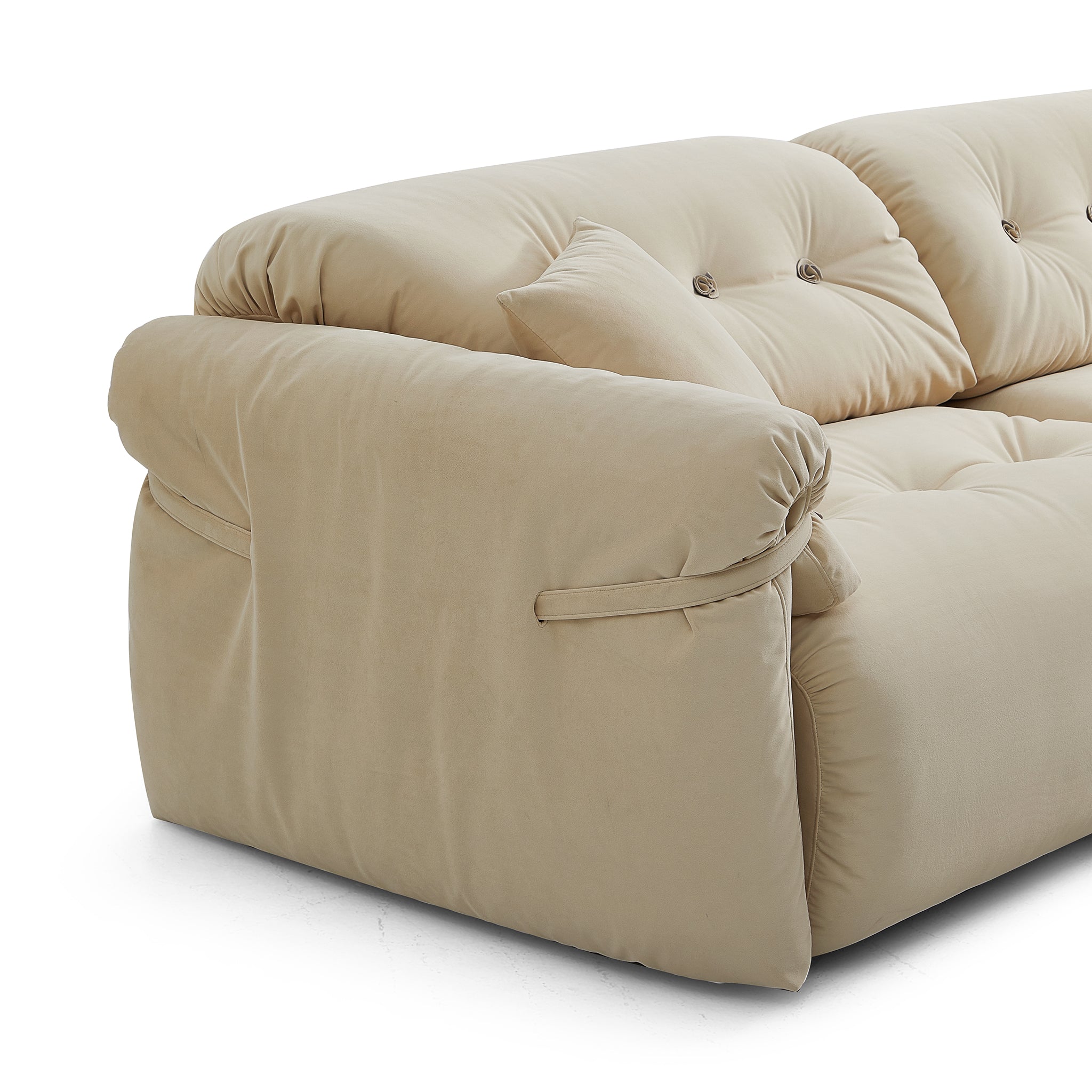 Butter Yellow Tufted Sofa