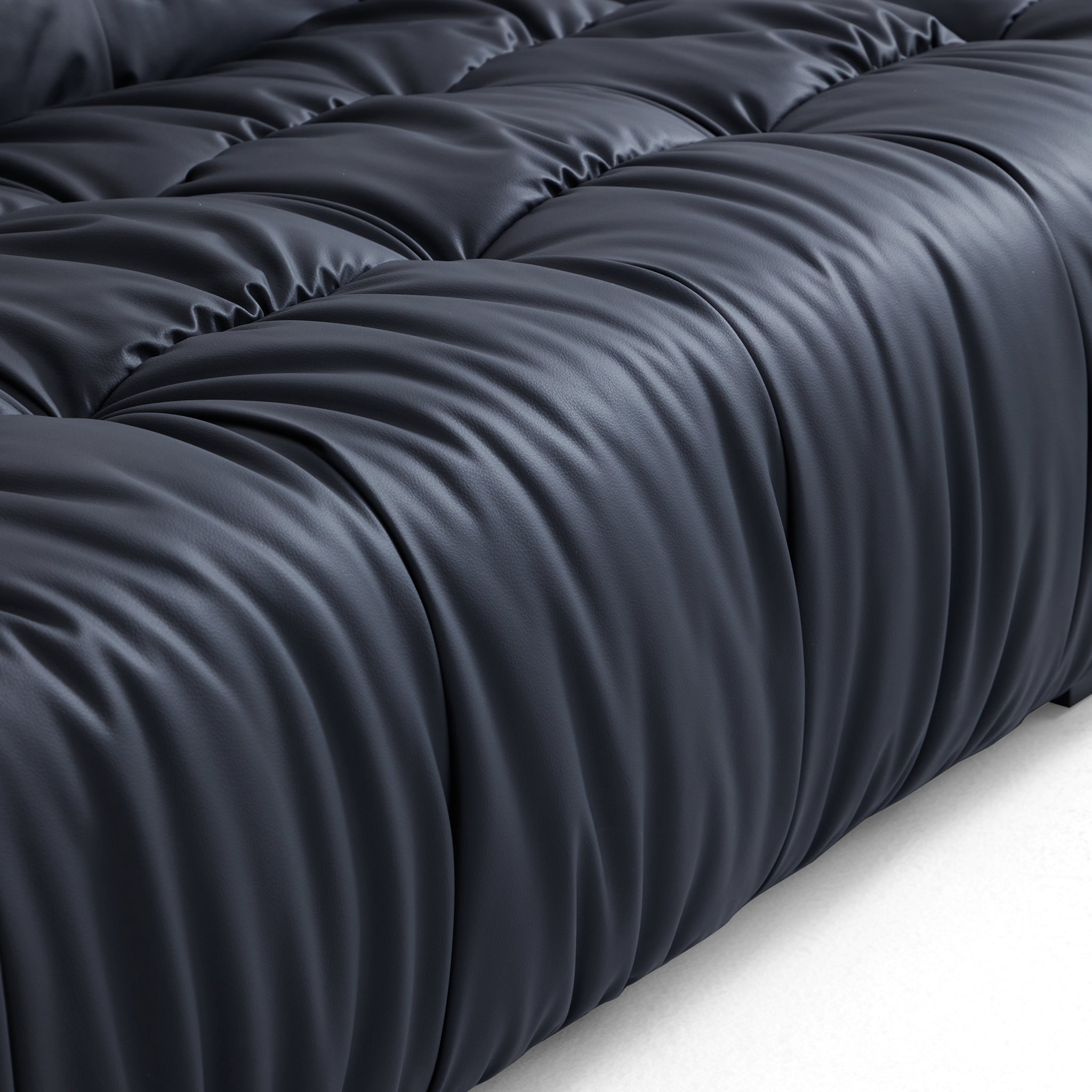 Boba Cream Leathaire Sectional Sofa