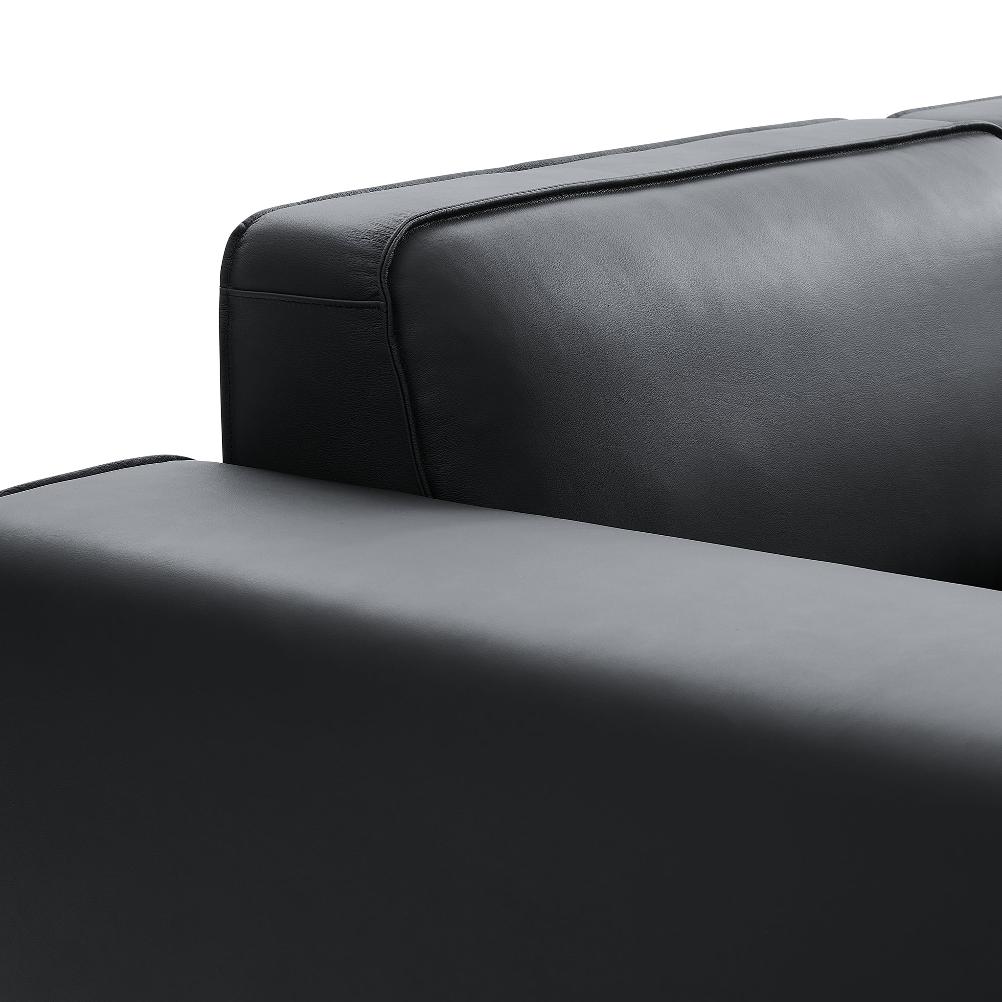 Domus Modular Beige Leather Double Chaise Sectional