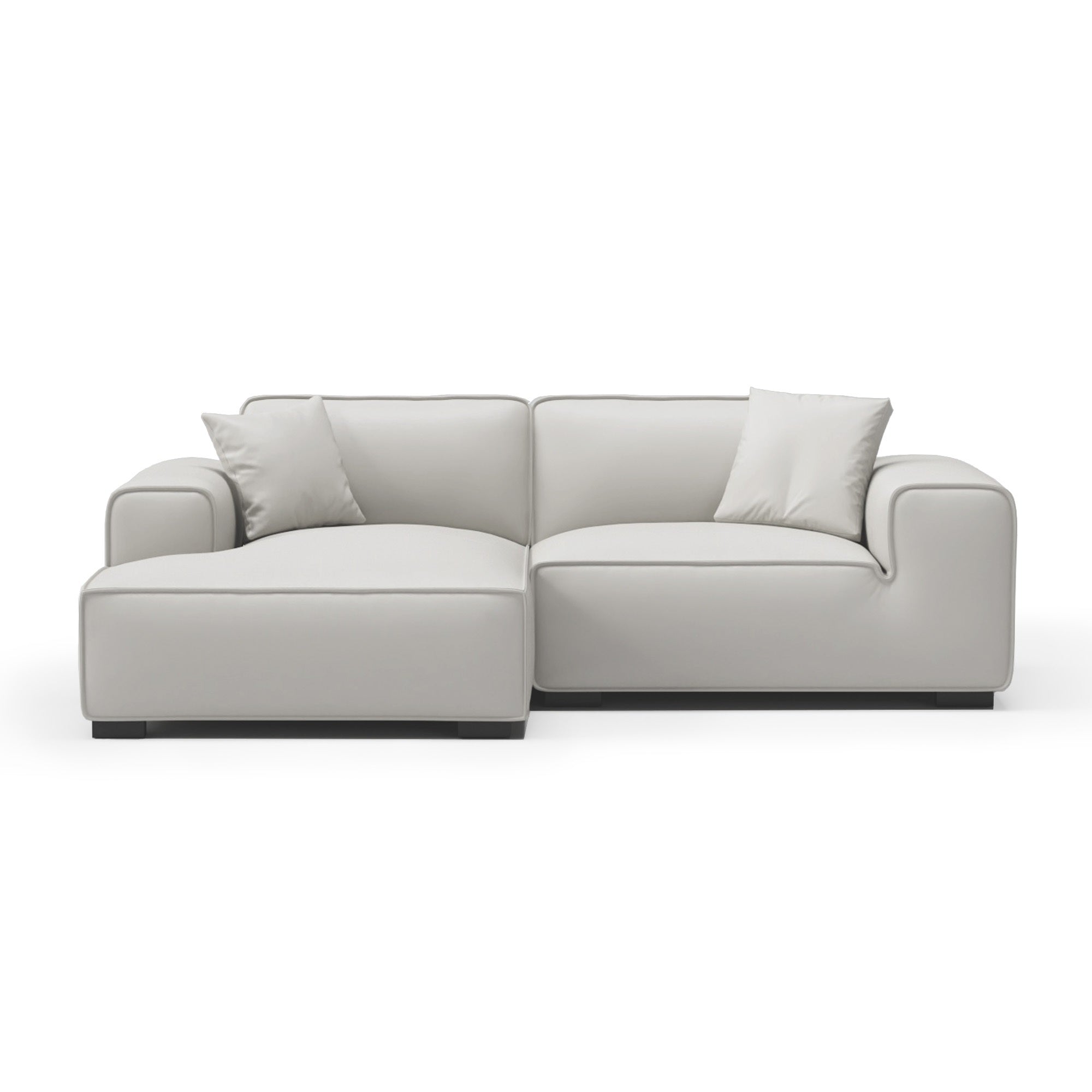 Domus Modular Black Leather Sectional Sofa