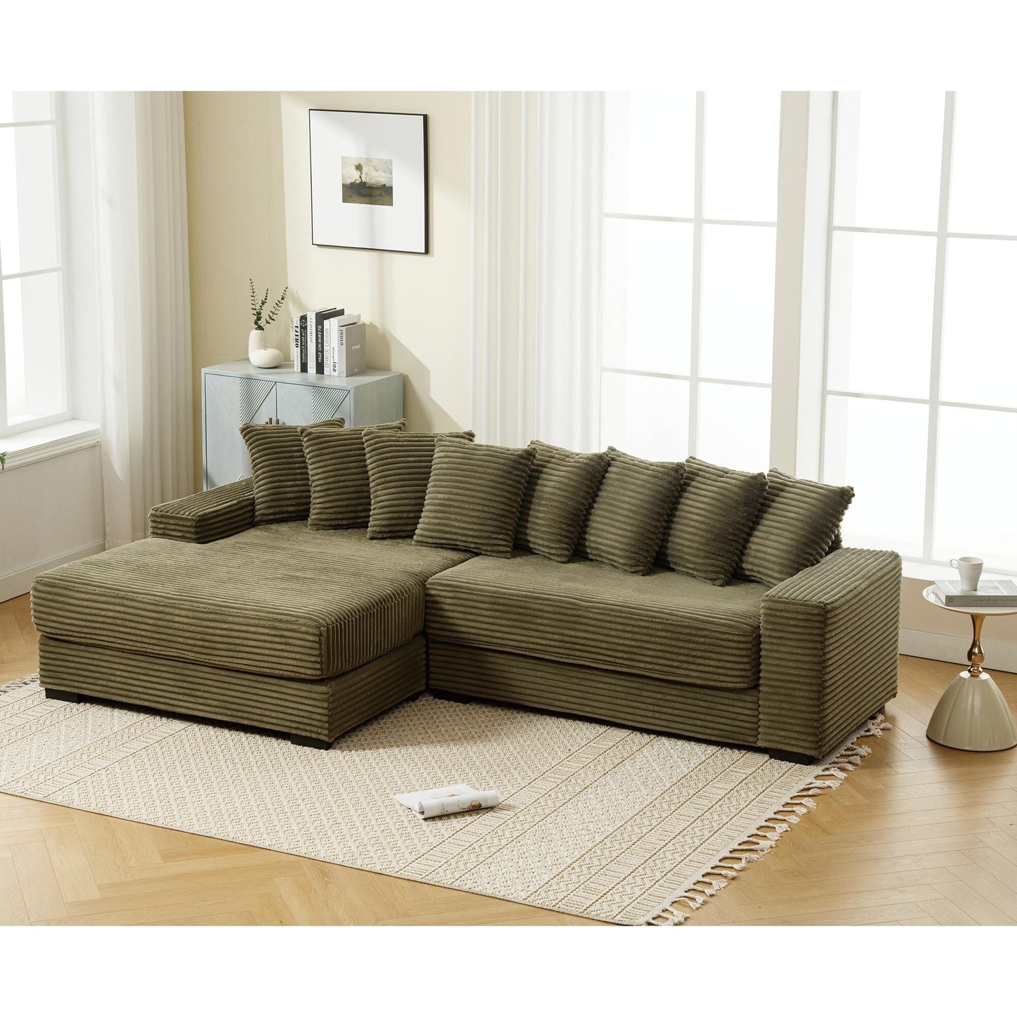 111.4 Canapé en flanelle verte, choix d'abri élégant - salon, chambre, bureau compagnon idéal