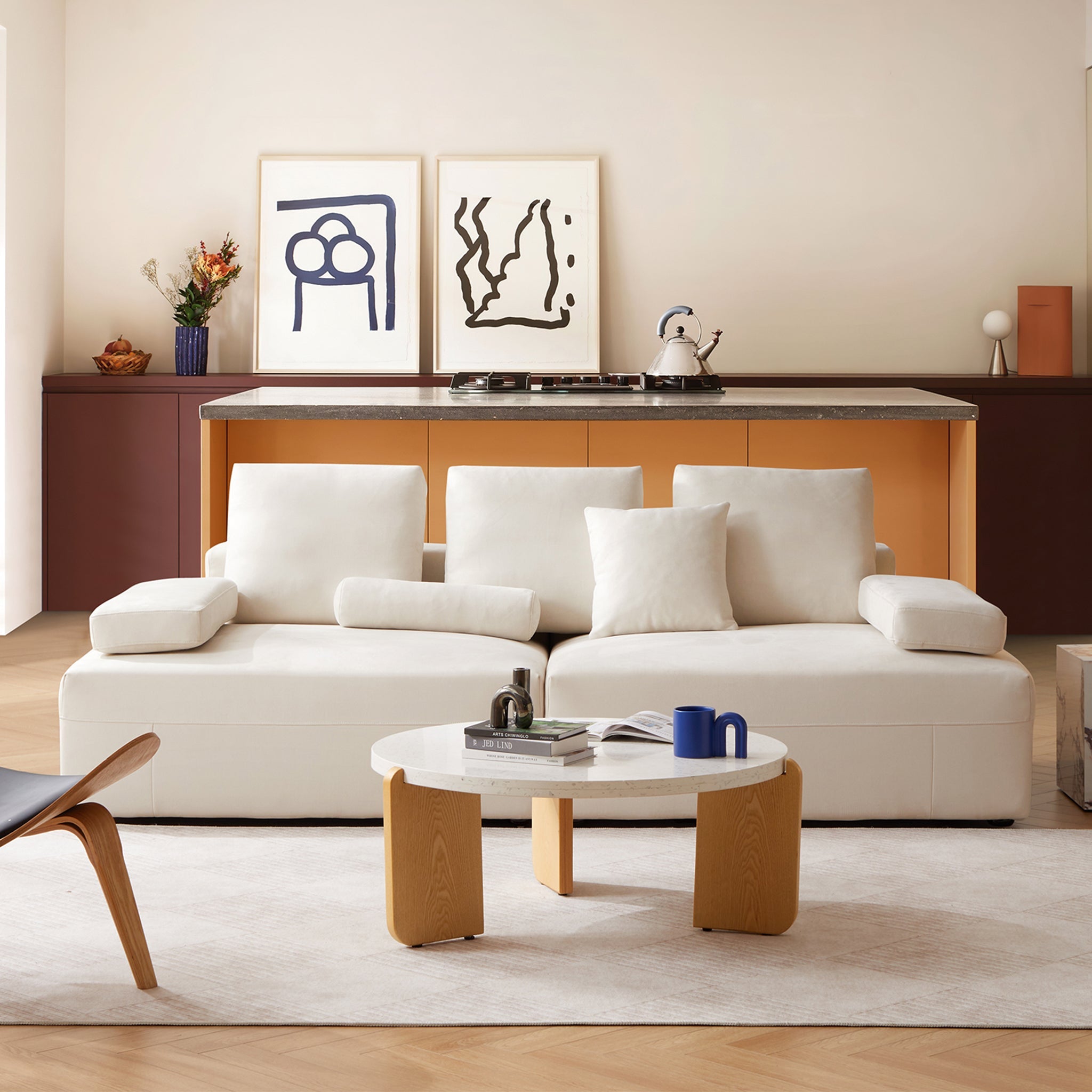 Composition Wabi-Sabi Beige Sofa