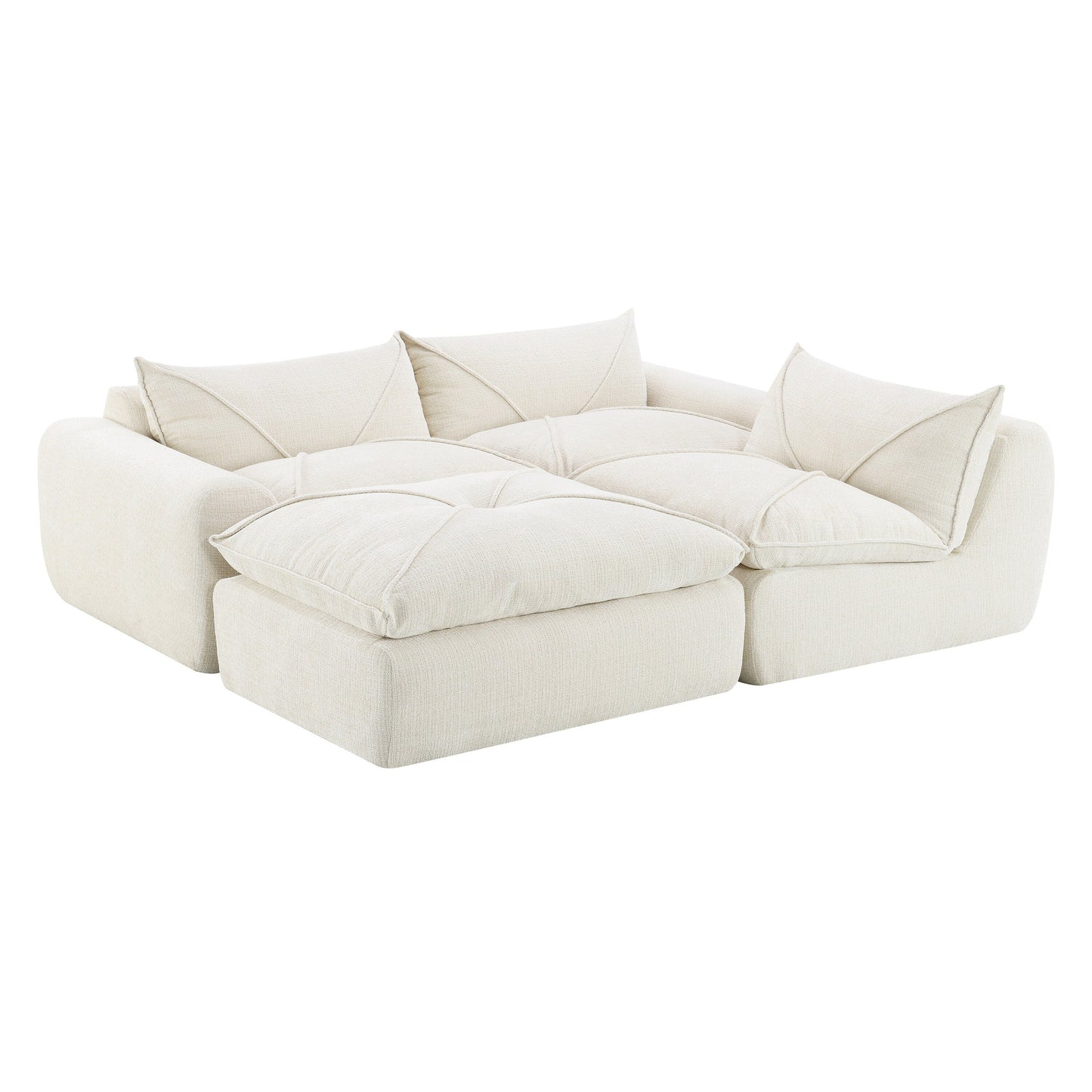 Canapé entièrement compressé de 116 pouces avec mousse haute densité, aucun assemblage requis, conception sans pieds et sans cadre