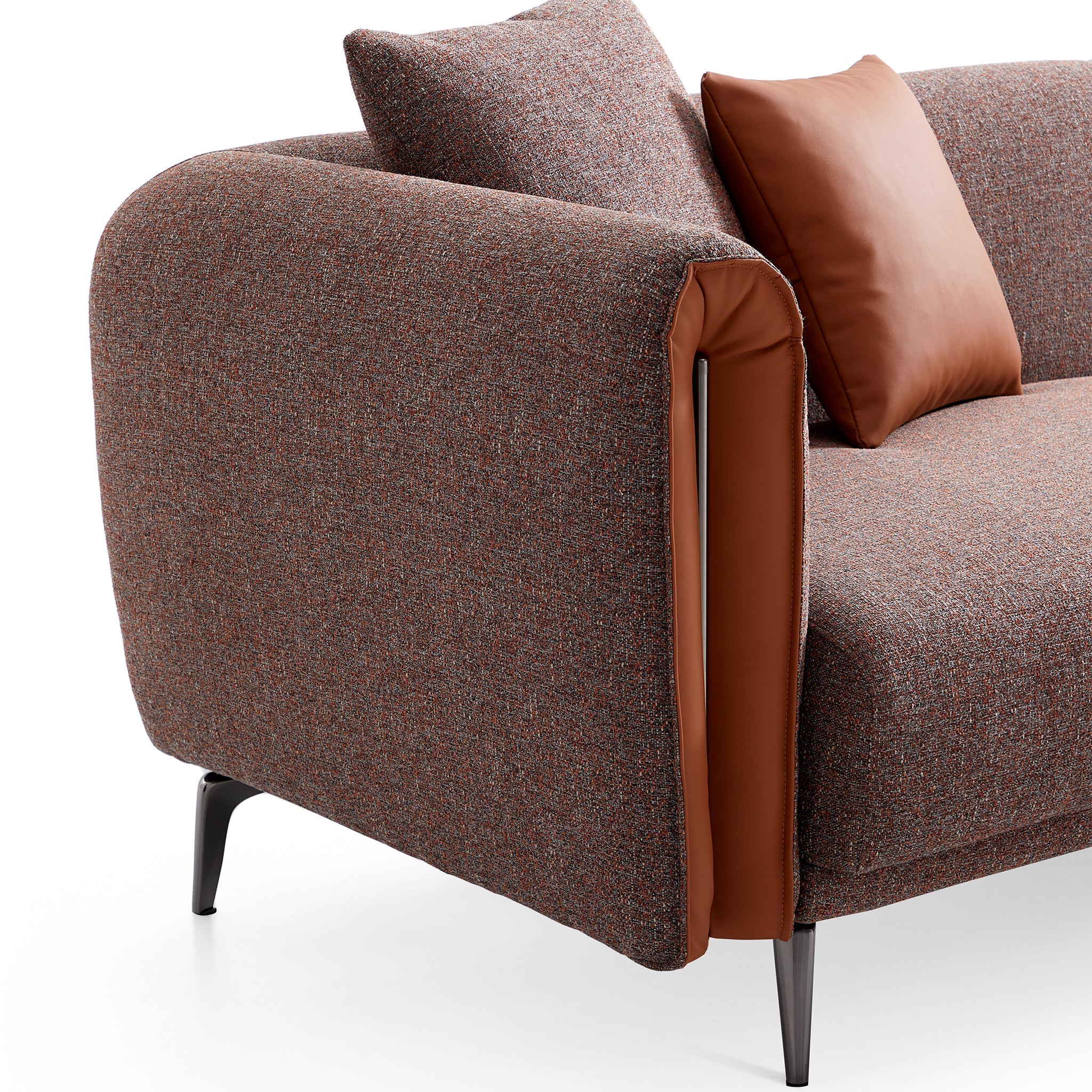 Chas Tangerine Polyester Linen Loveseat