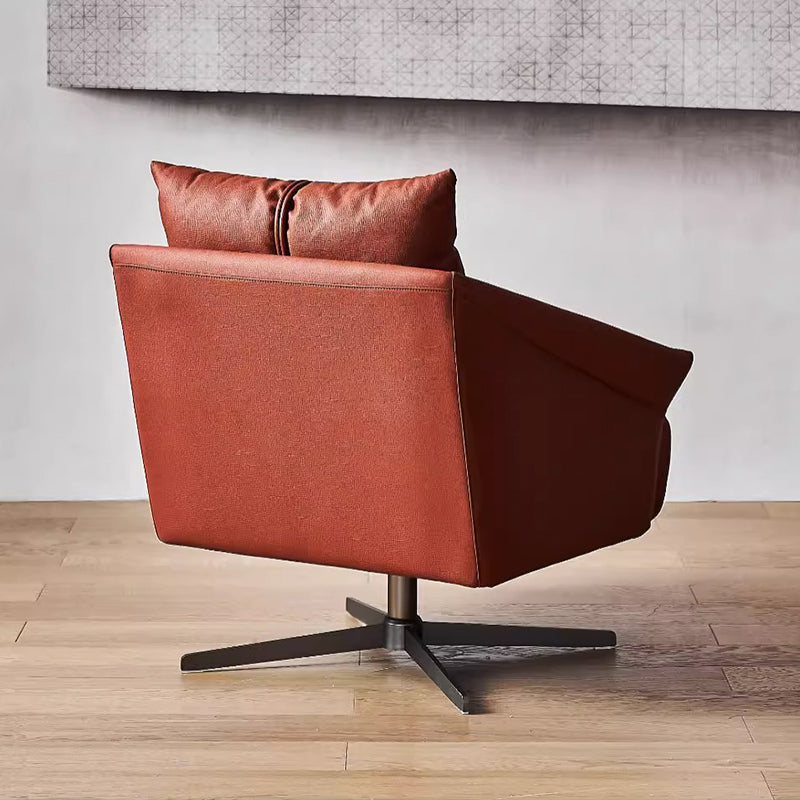 Flamingo Red Fabric Swivel Accent Chair