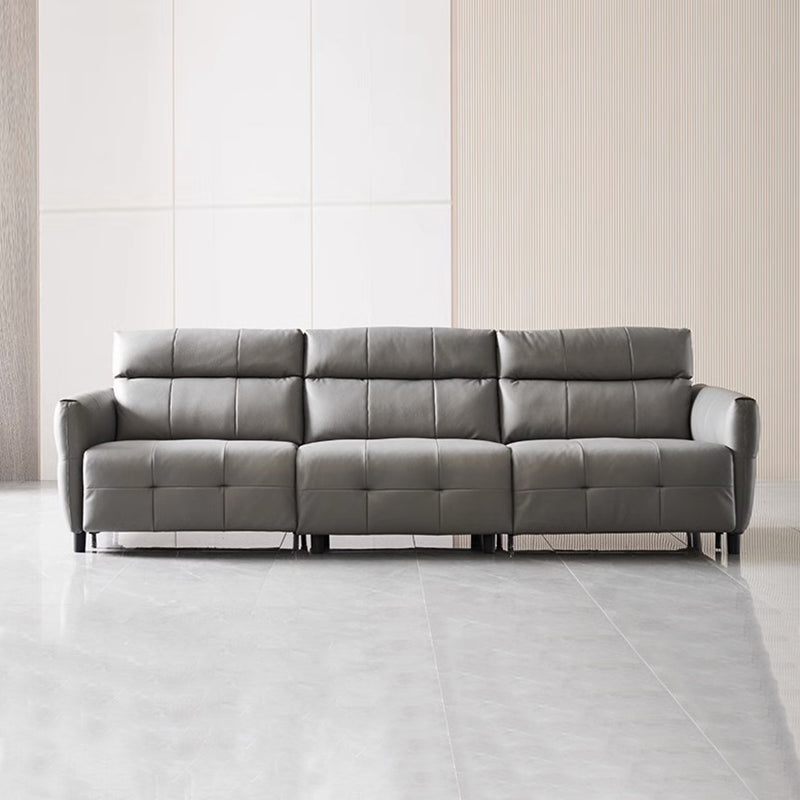 Lattice Charcoal Gray Leathaire Modular Recliner Sofa