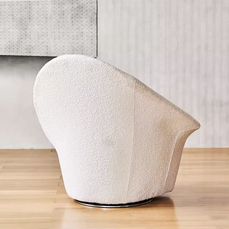 Calla Beige Boucle Fabric Swivel Chair